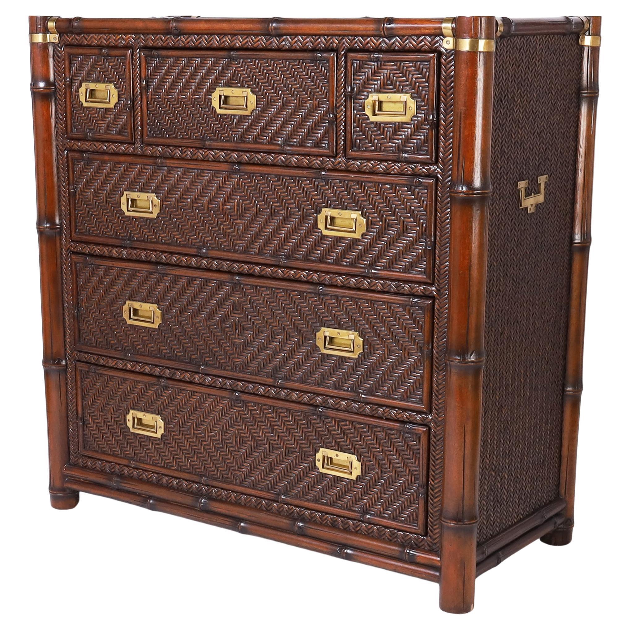 Ralph Lauren Faux Bamboo and Grasscloth Chest of Drawers