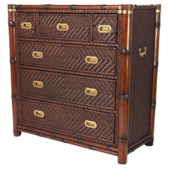 Ralph Lauren Faux Bamboo and Grasscloth Chest of Drawers