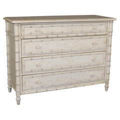 Vintage Ralph Lauren Faux Bamboo Distressed Painted Commode Dresser 