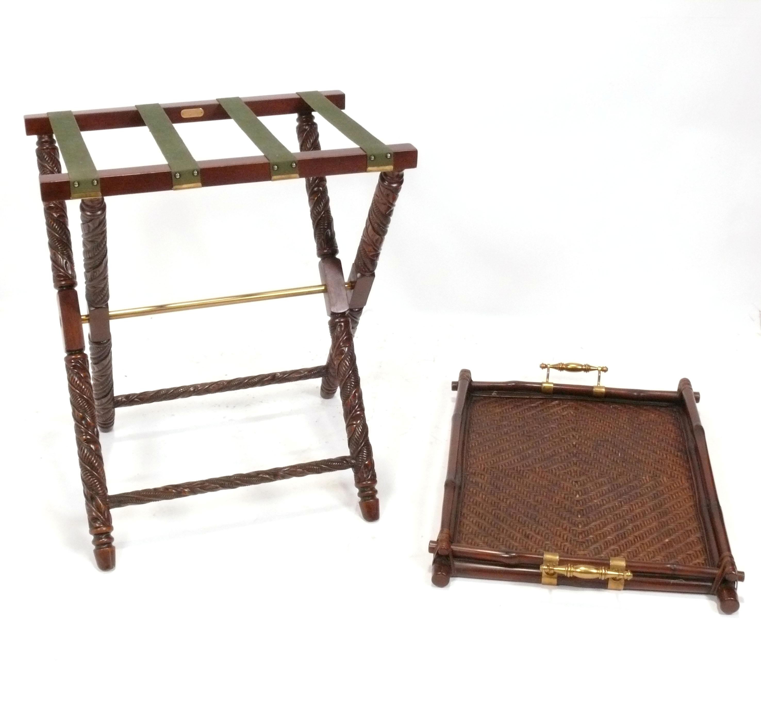 Ralph Lauren Faux Bamboo Tray Table or Bar In Good Condition In Atlanta, GA