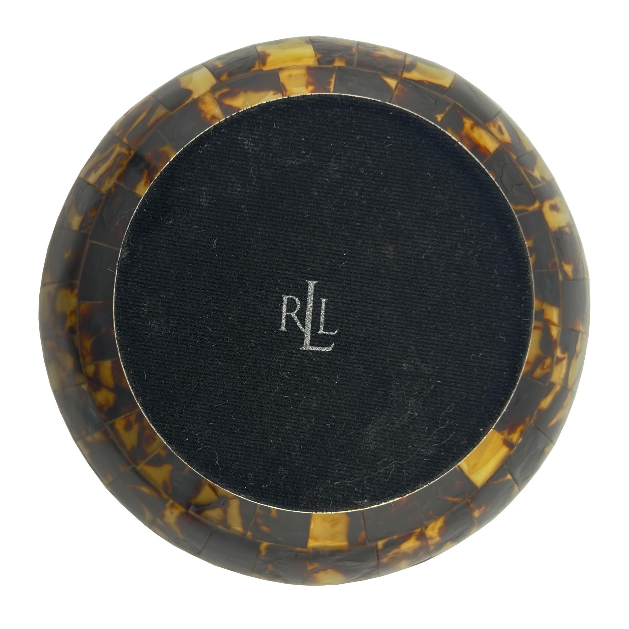 American Ralph Lauren Faux Tortoiseshell and Nickel-Plated Centerpiece Bowl For Sale