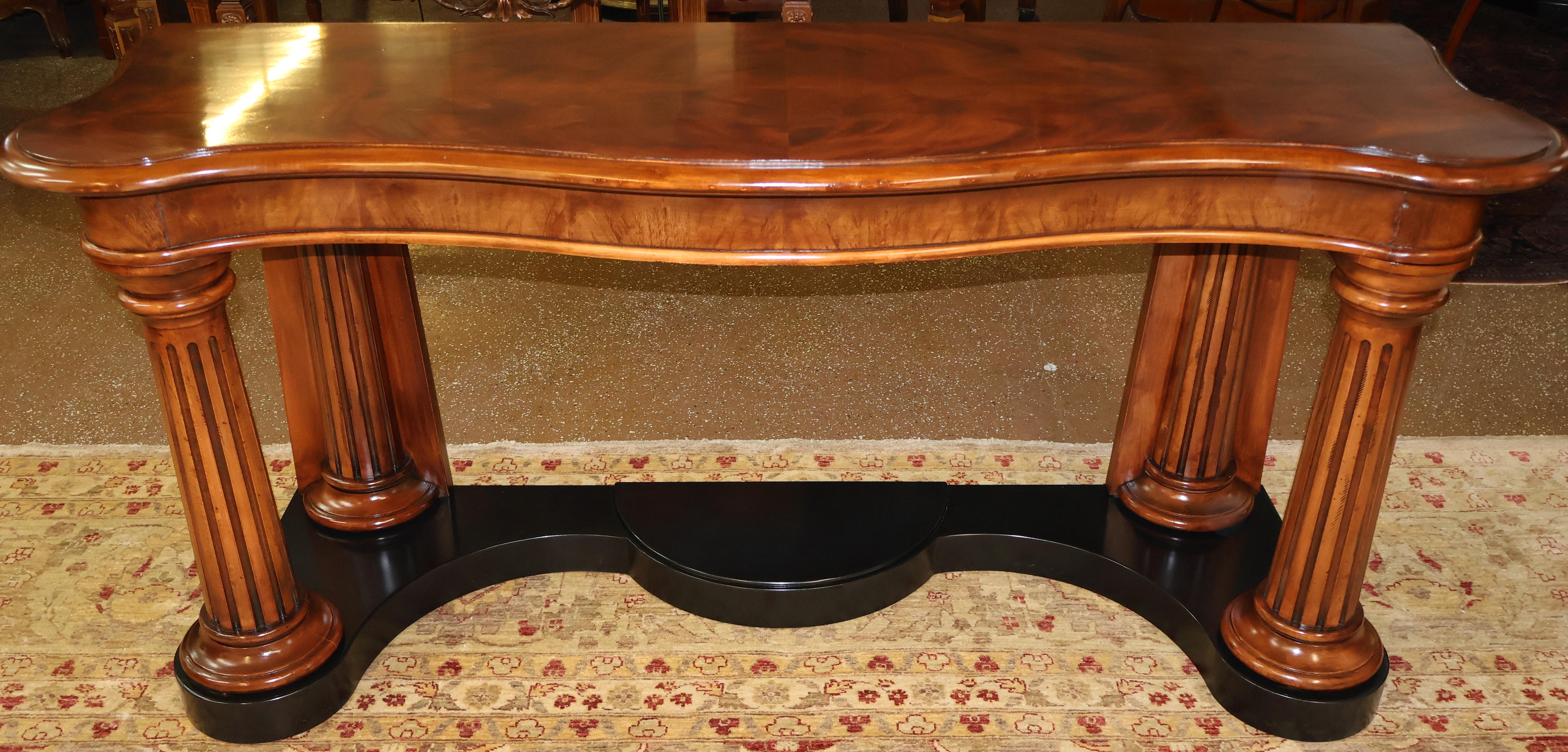 Contemporary Ralph Lauren Flame Mahogany Neoclassical Server Buffet Sideboard Console Table For Sale