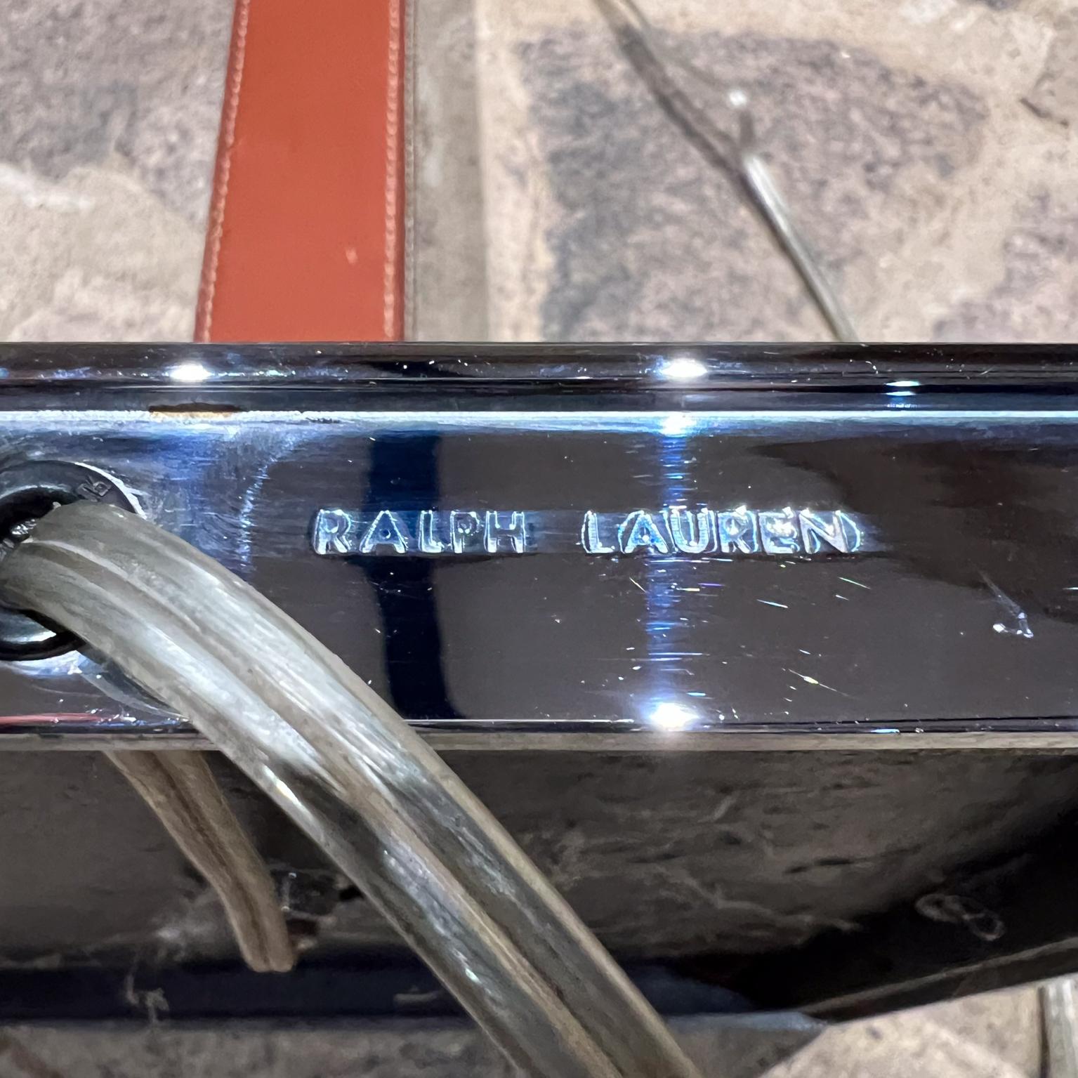 Ralph Lauren lampadaire enveloppé de cuir chromé  5