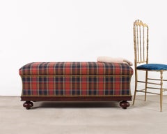 Ralph Lauren Florence Collection Tartan Mahogany Bed Bench