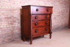 Ralph Lauren for Henredon American Empire Carved Mahogany Highboy Dresser