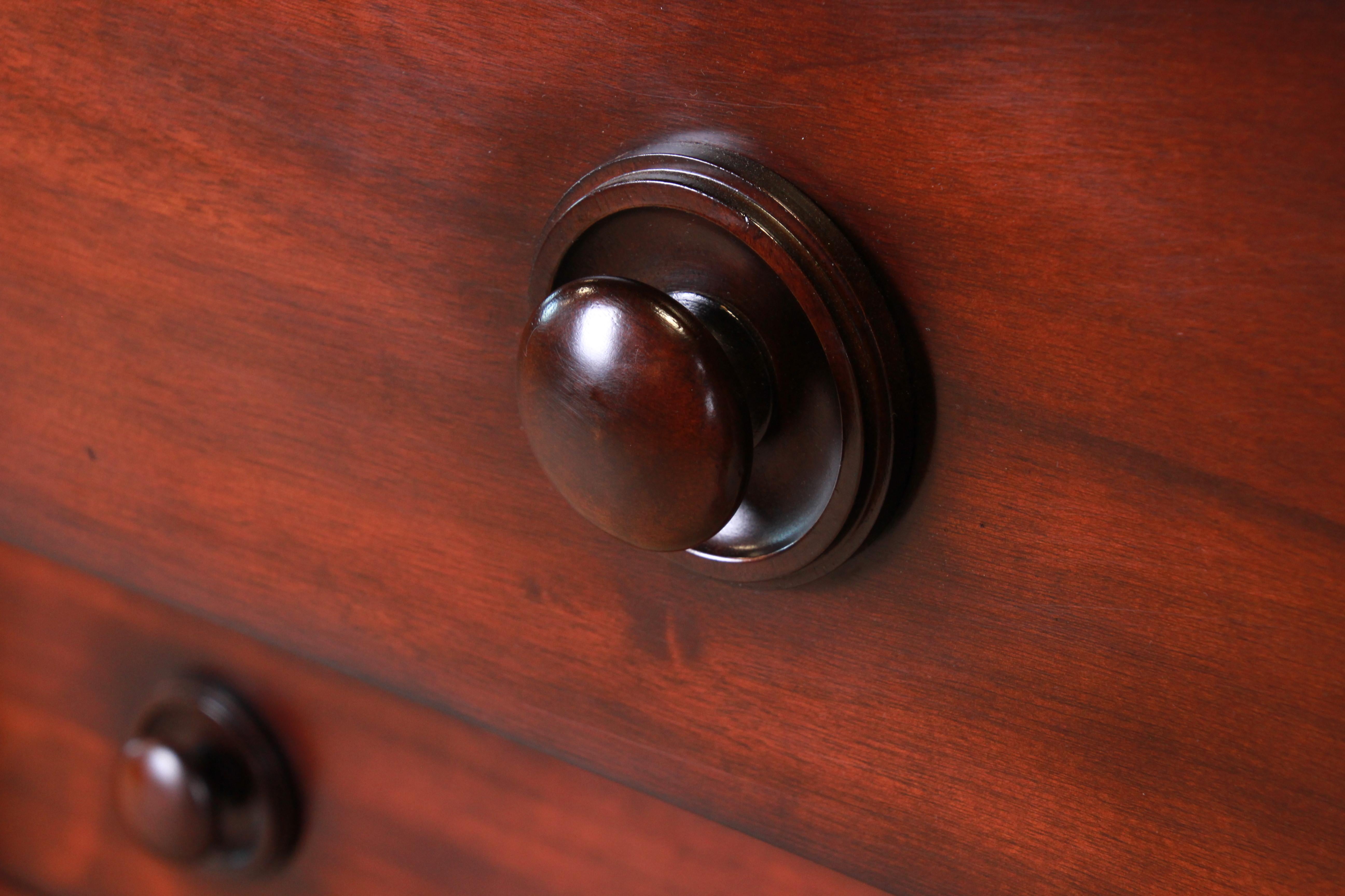 Late 20th Century Ralph Lauren for Henredon American Empire Carved Mahogany Highboy Dresser