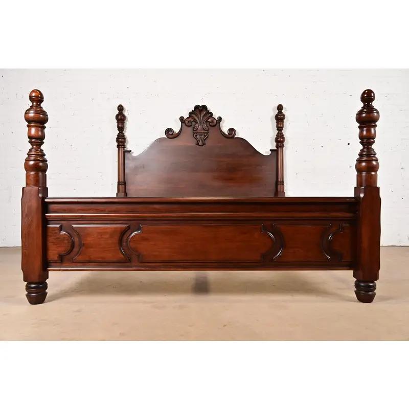 Ralph Lauren Französisch Empire geschnitzt Mahagoni König Größe Poster Bett im Angebot 3