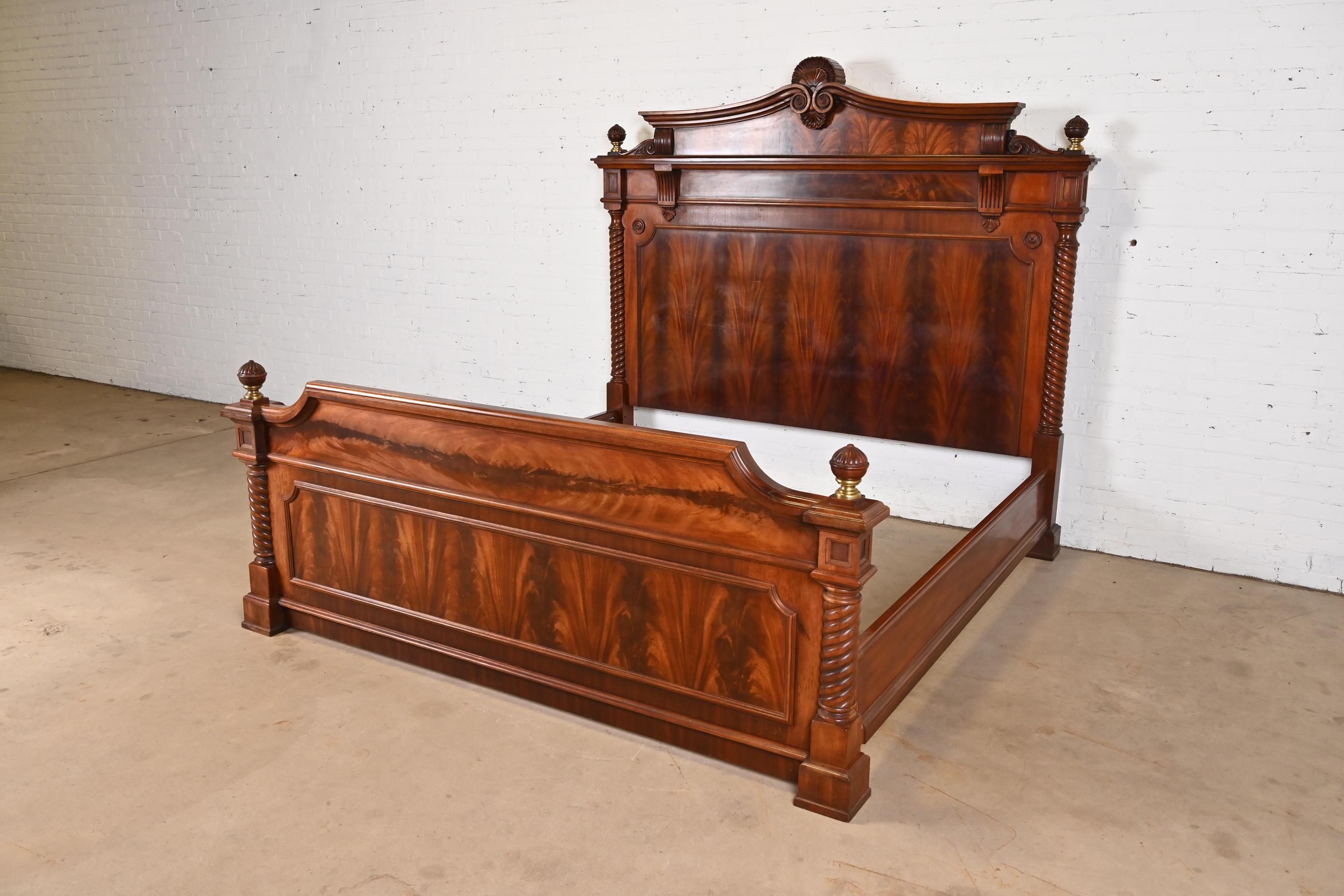 Ralph Lauren French Empire Flame Mahogany King Size Bed In Good Condition In South Bend, IN