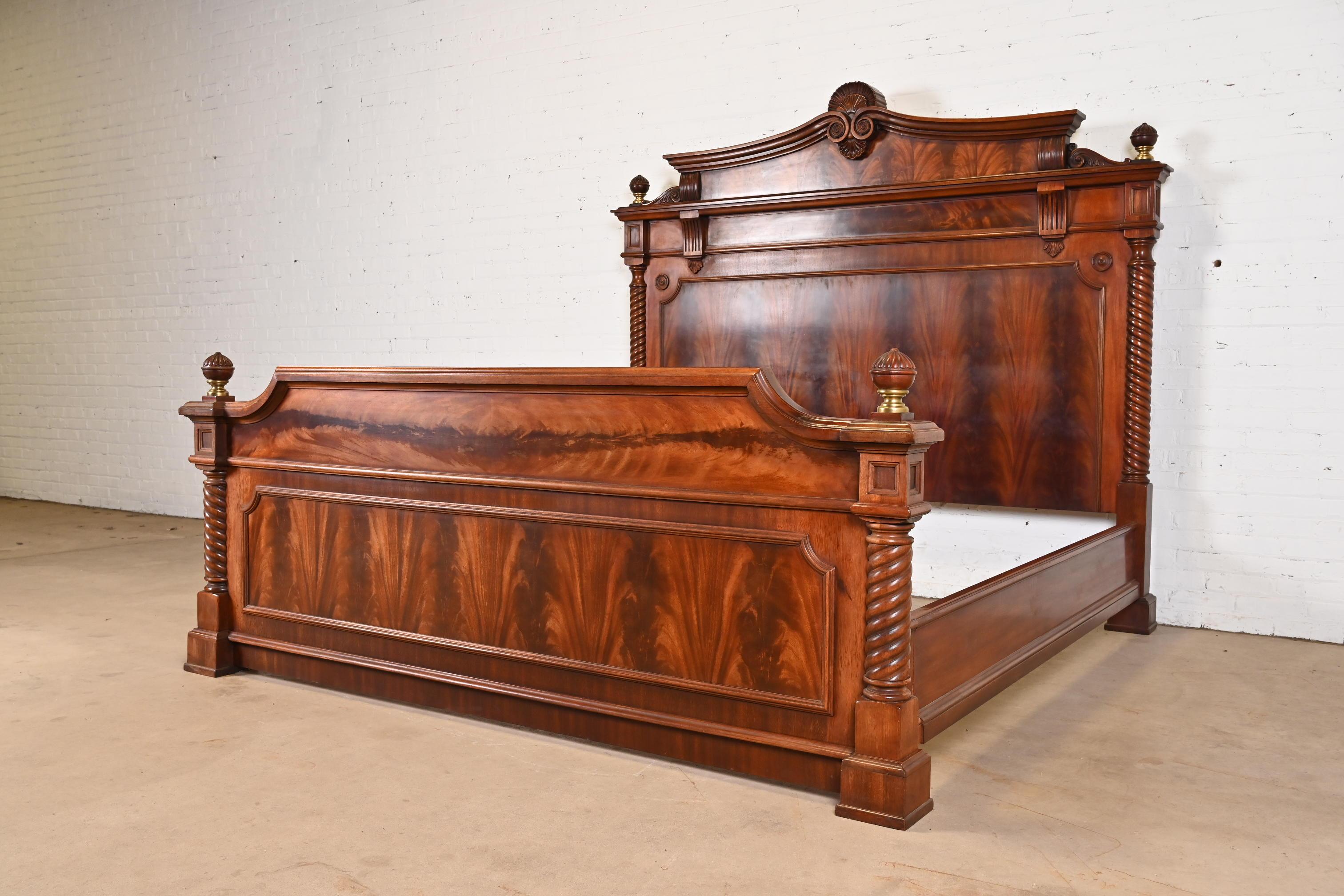 20th Century Ralph Lauren French Empire Flame Mahogany King Size Bed