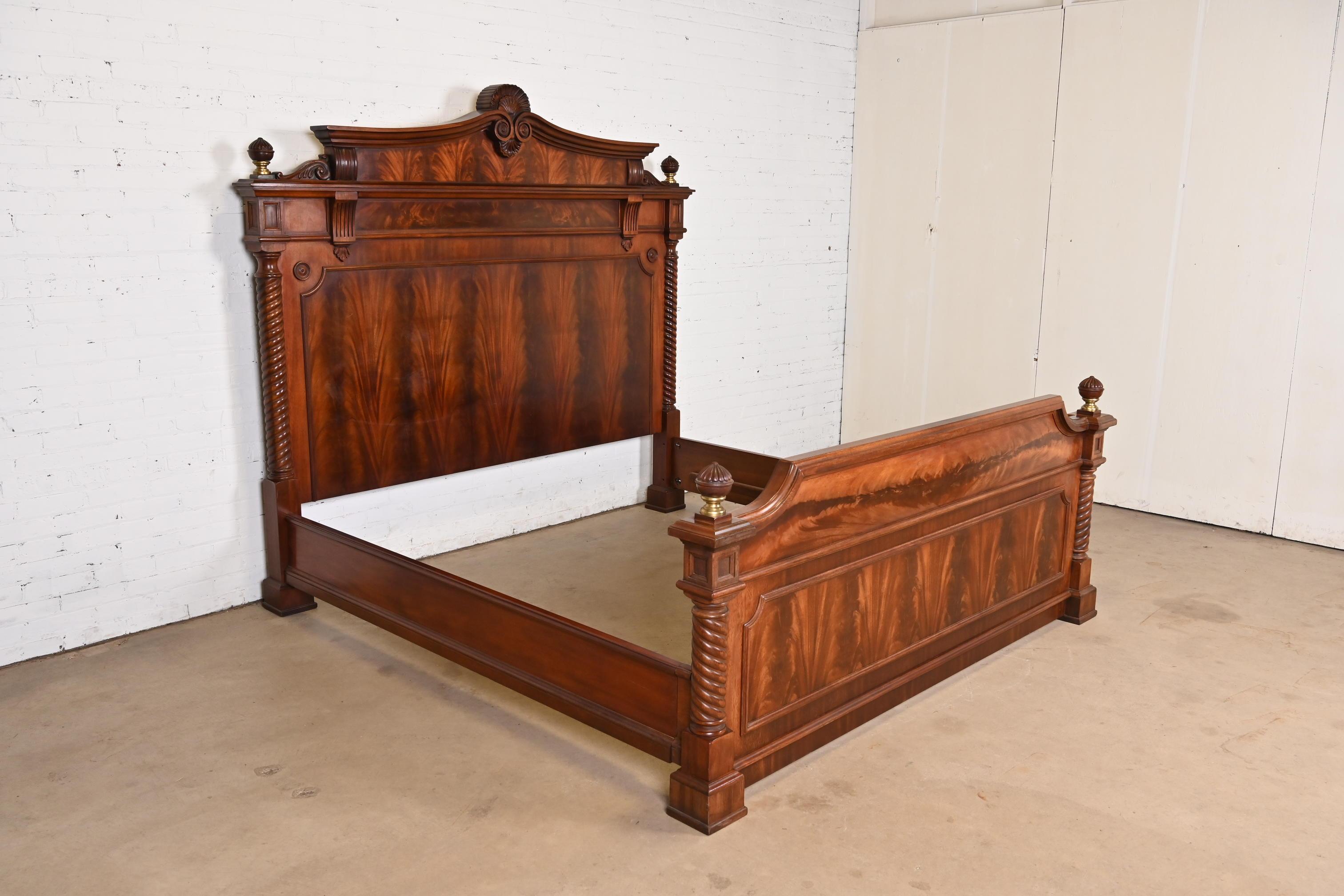 Brass Ralph Lauren French Empire Flame Mahogany King Size Bed