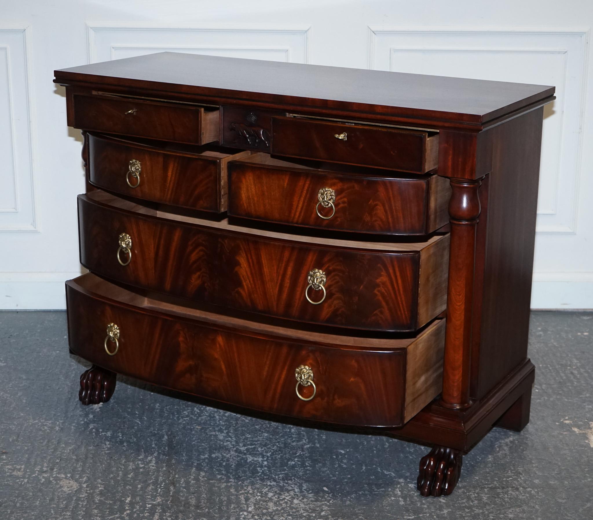 American RALPH LAUREN FRENCH EMPiRE STYLE FLAMED HARDWOOD CHEST OF DRAWERS For Sale