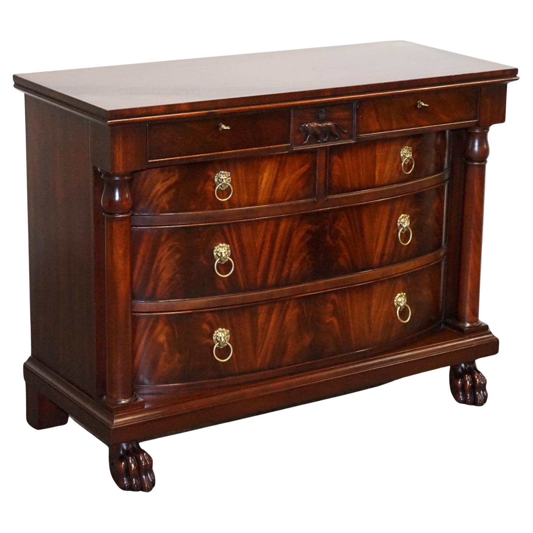 RALPH LAUREN FRENCH EMPiRE STYLE FLAMED HARDWOOD CHEST OF DRAWERS