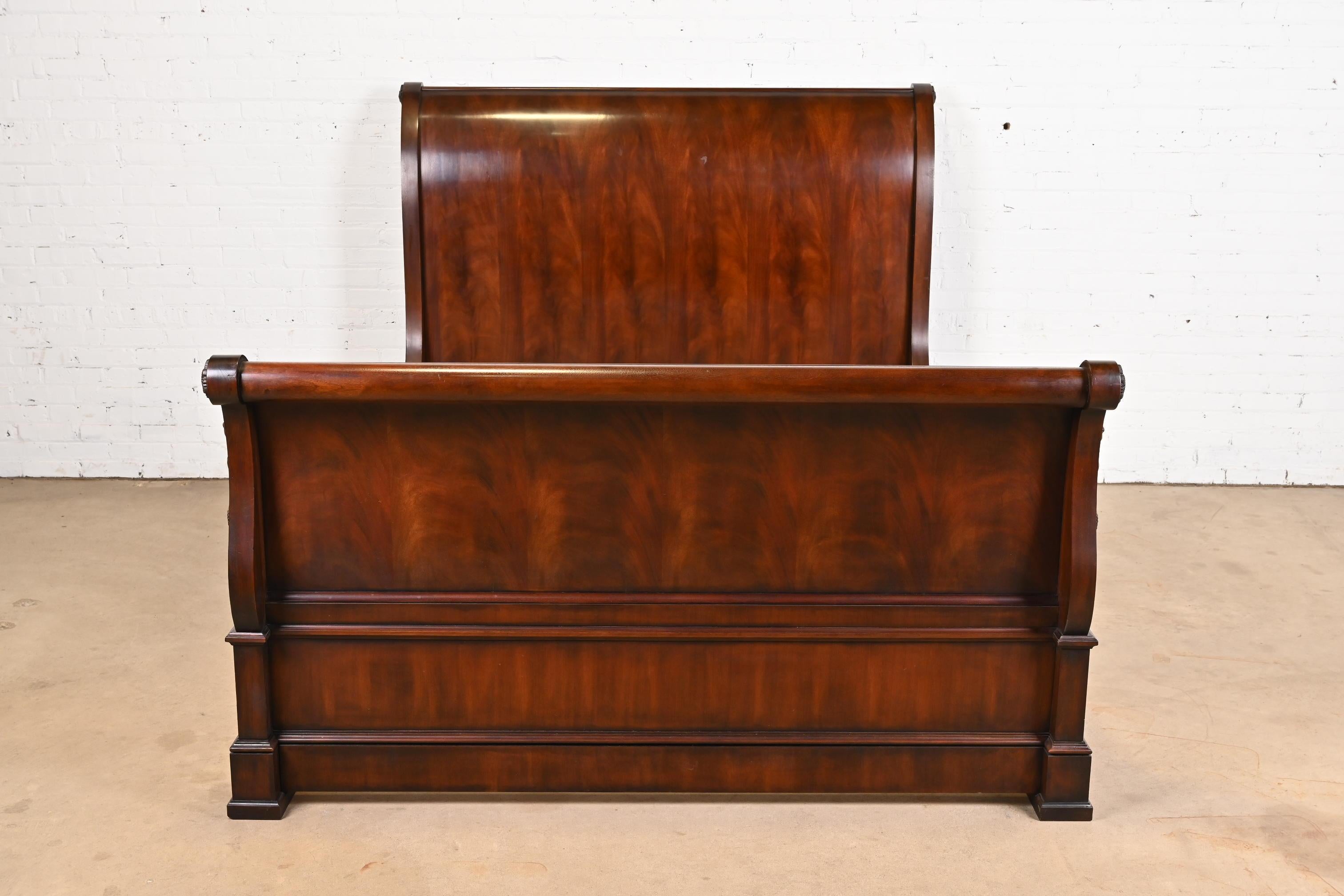 Ralph Lauren French Provincial Louis Philippe Mahogany Queen Size Sleigh Bed In Good Condition In South Bend, IN
