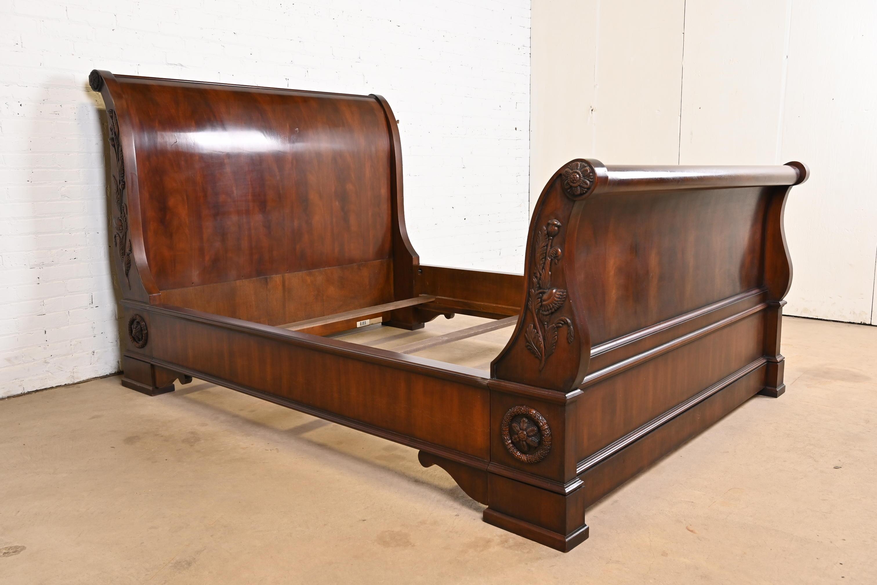 Ralph Lauren French Provincial Louis Philippe Mahogany Queen Size Sleigh Bed 1