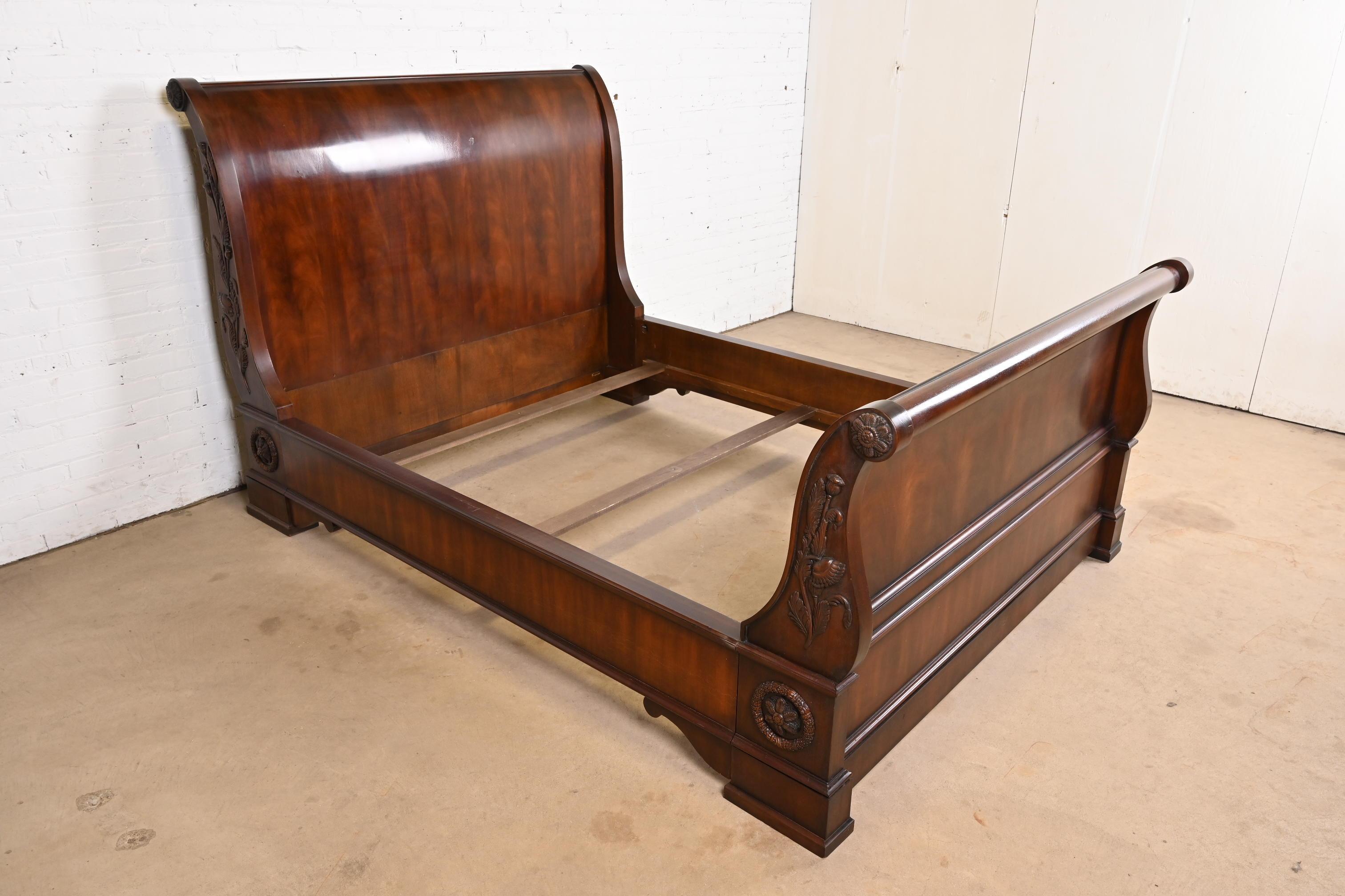 Ralph Lauren French Provincial Louis Philippe Mahogany Queen Size Sleigh Bed 2