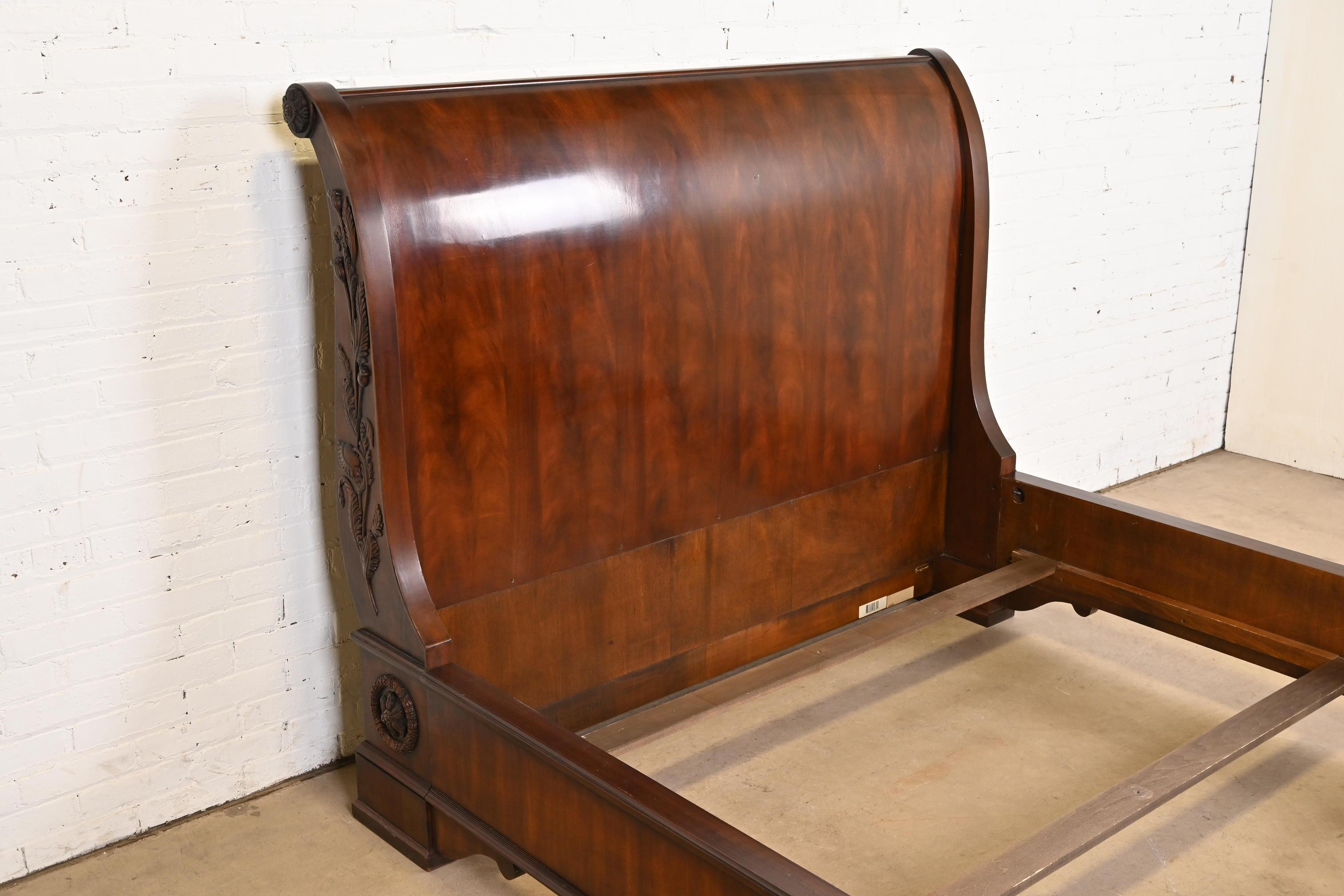 Ralph Lauren French Provincial Louis Philippe Mahogany Queen Size Sleigh Bed 4