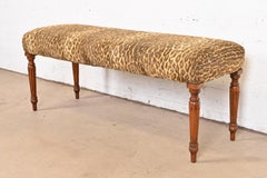 Ralph Lauren French Regency Louis XVI Window Bench in Leopard Print Upholstery