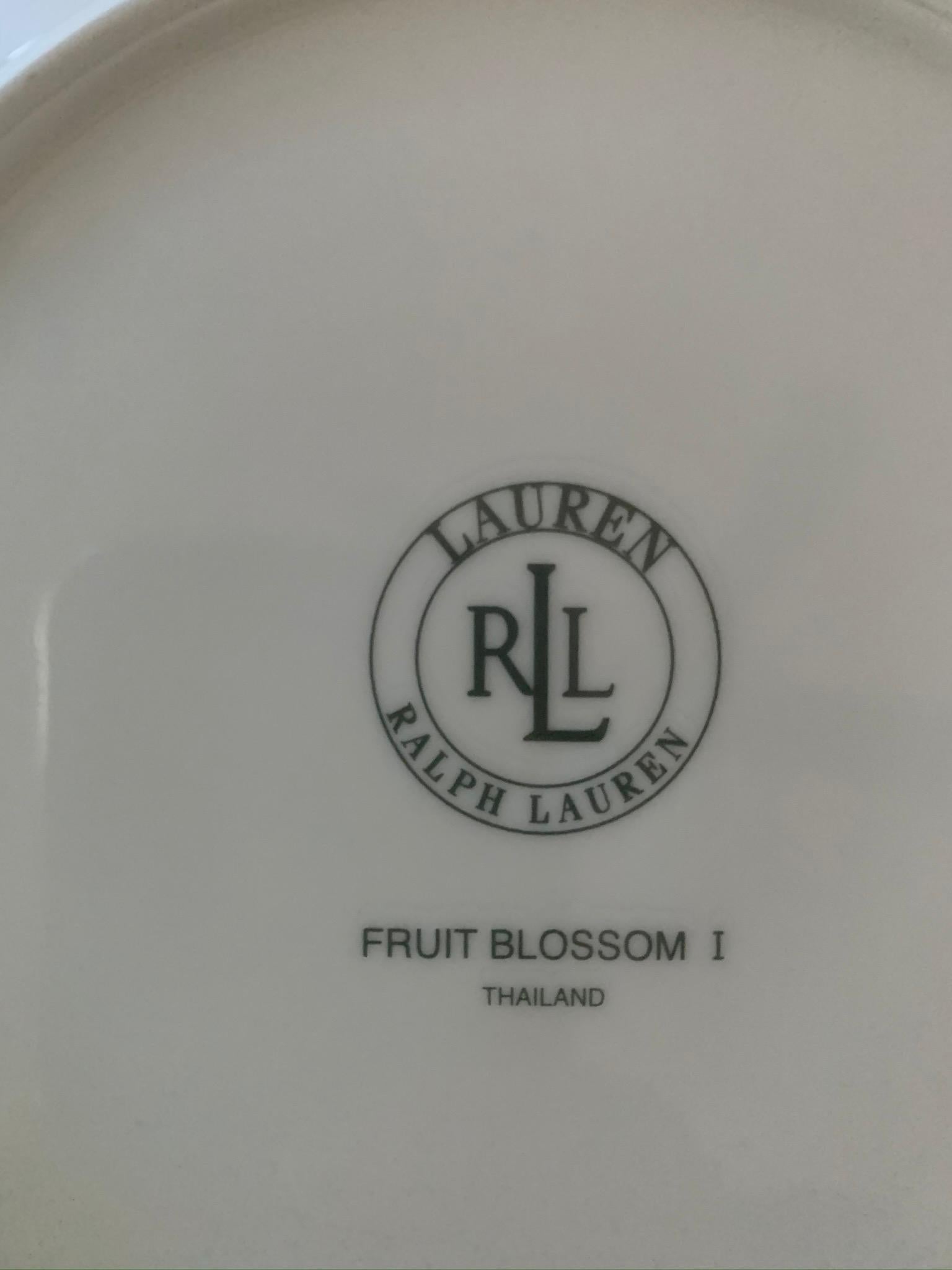 Ceramic Ralph Lauren Fruit Blossom Dessert Plates, Set of 4