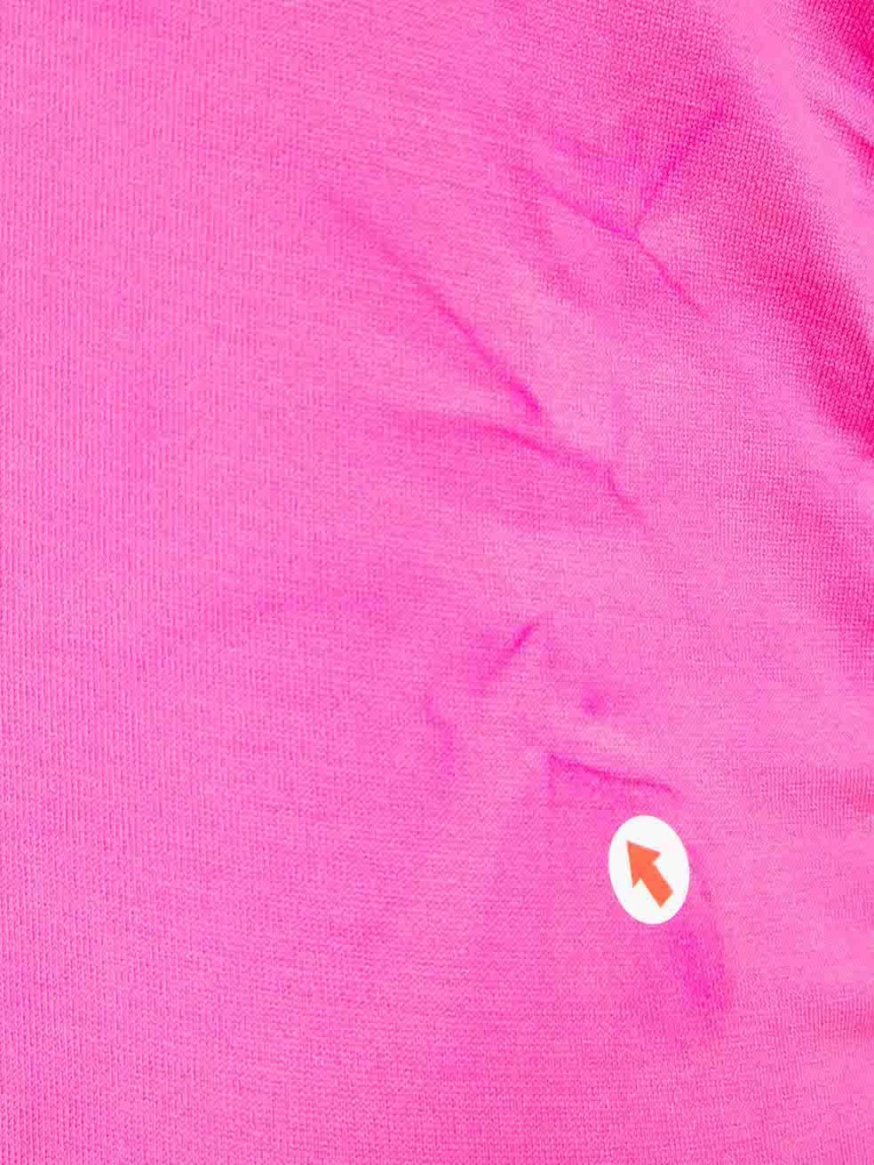 Ralph Lauren Mini Vestido Acanalado de Seda Fucsia Talla L en venta 1