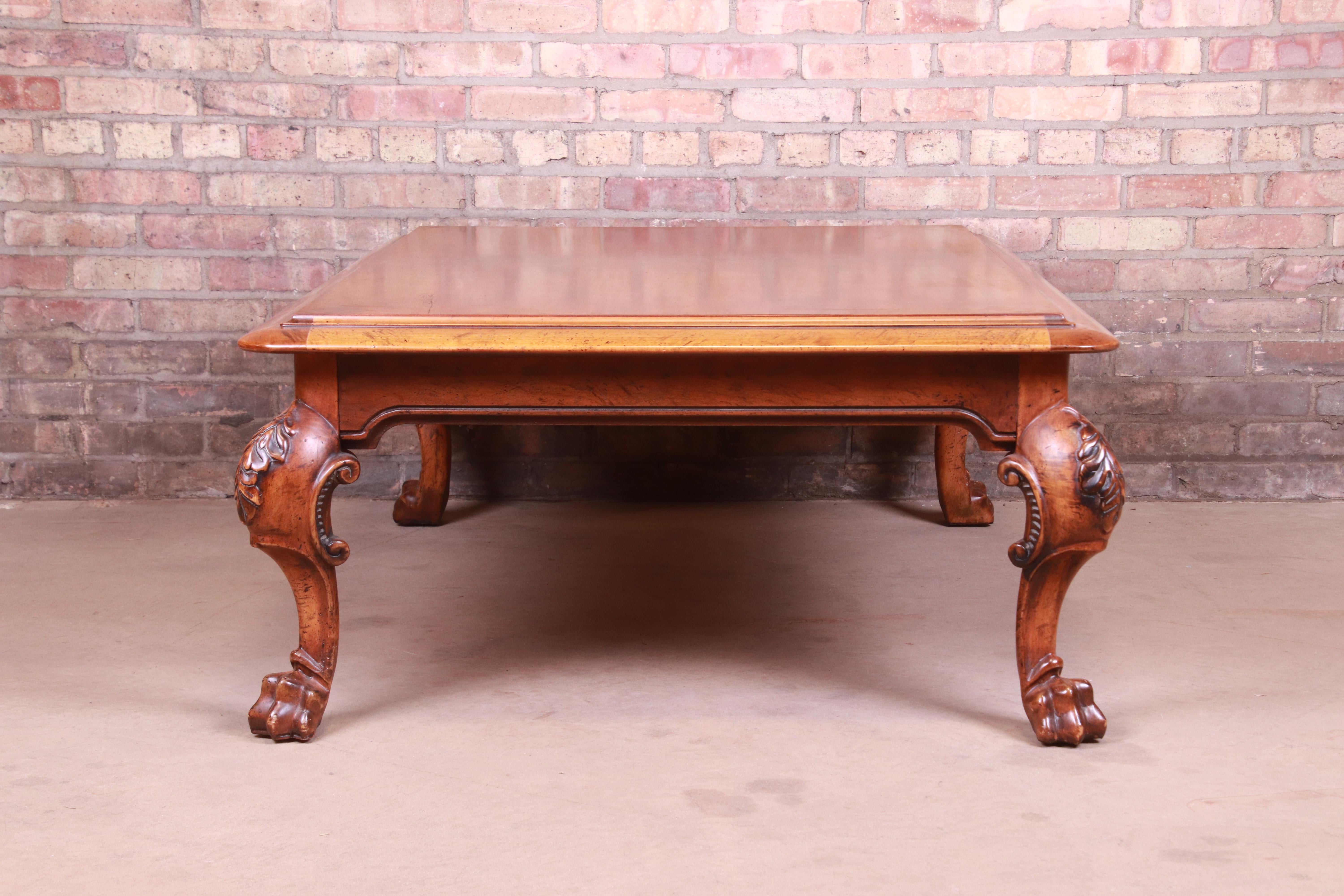 Ralph Lauren Georgian Carved Walnut Coffee or Cocktail Table 5