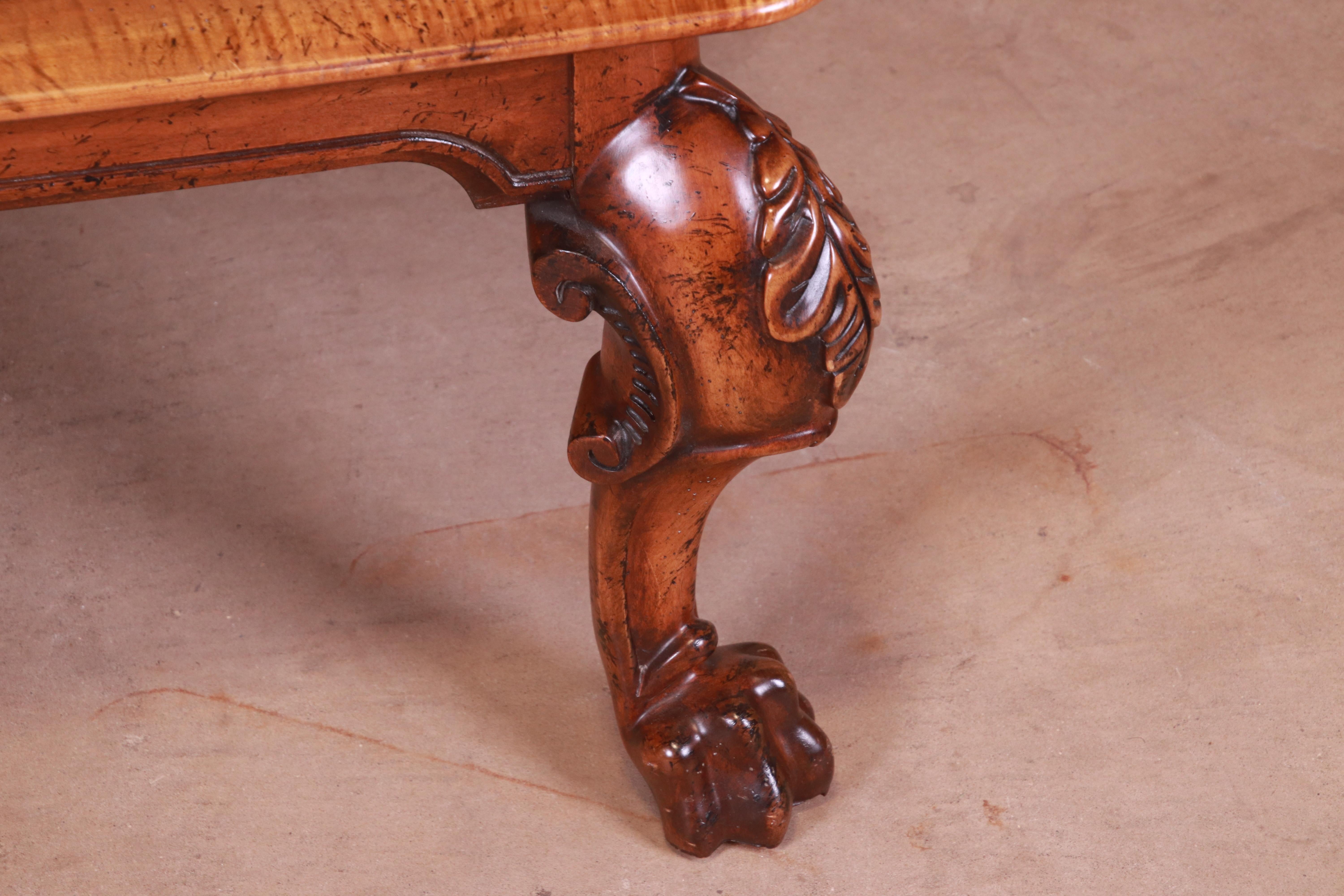 Ralph Lauren Georgian Carved Walnut Coffee or Cocktail Table 6