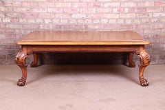 Ralph Lauren Georgian Carved Walnut Coffee or Cocktail Table