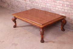 Ralph Lauren Georgian Carved Walnut Coffee or Cocktail Table