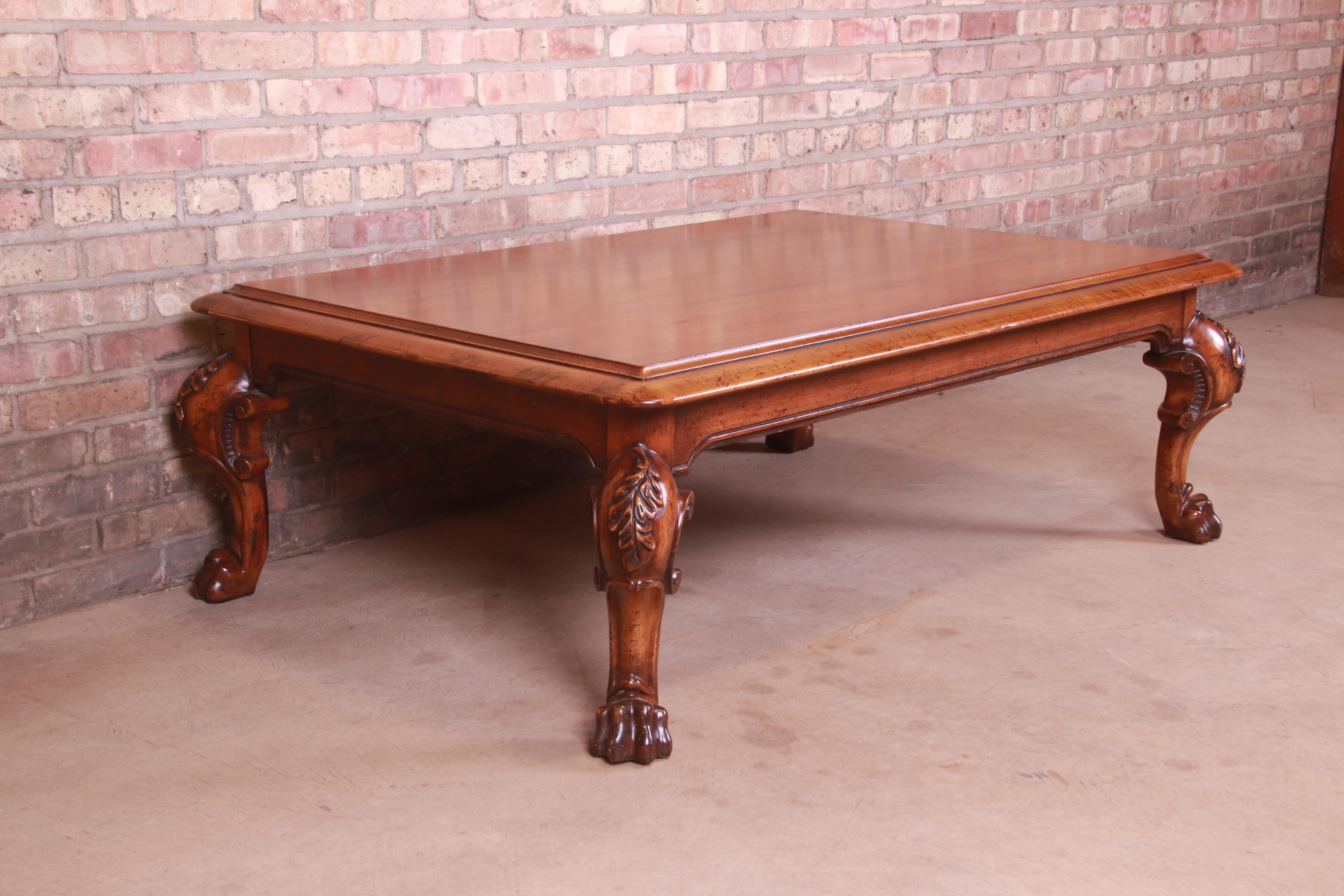 20th Century Ralph Lauren Georgian Carved Walnut Coffee or Cocktail Table