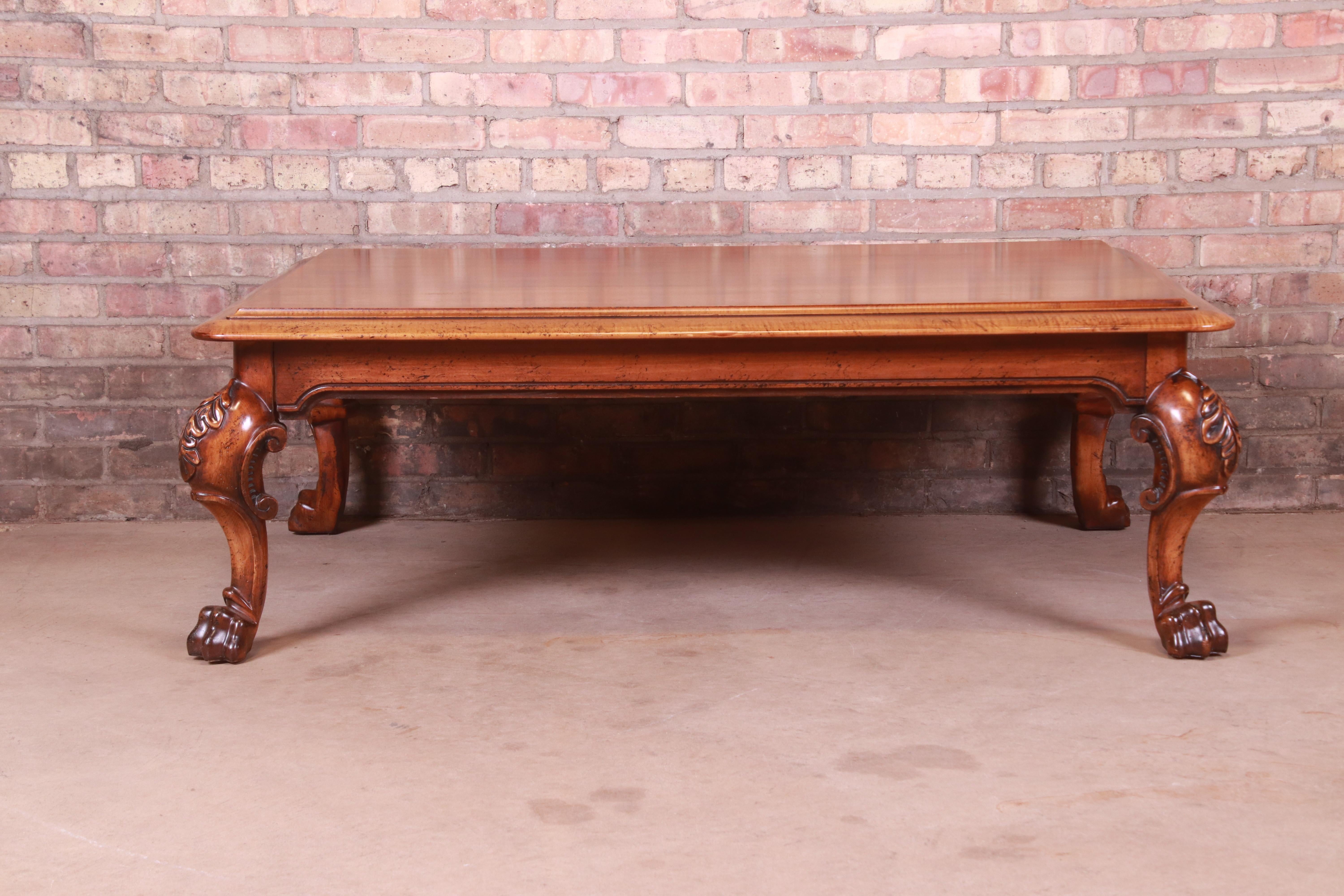 Ralph Lauren Georgian Carved Walnut Coffee or Cocktail Table 2