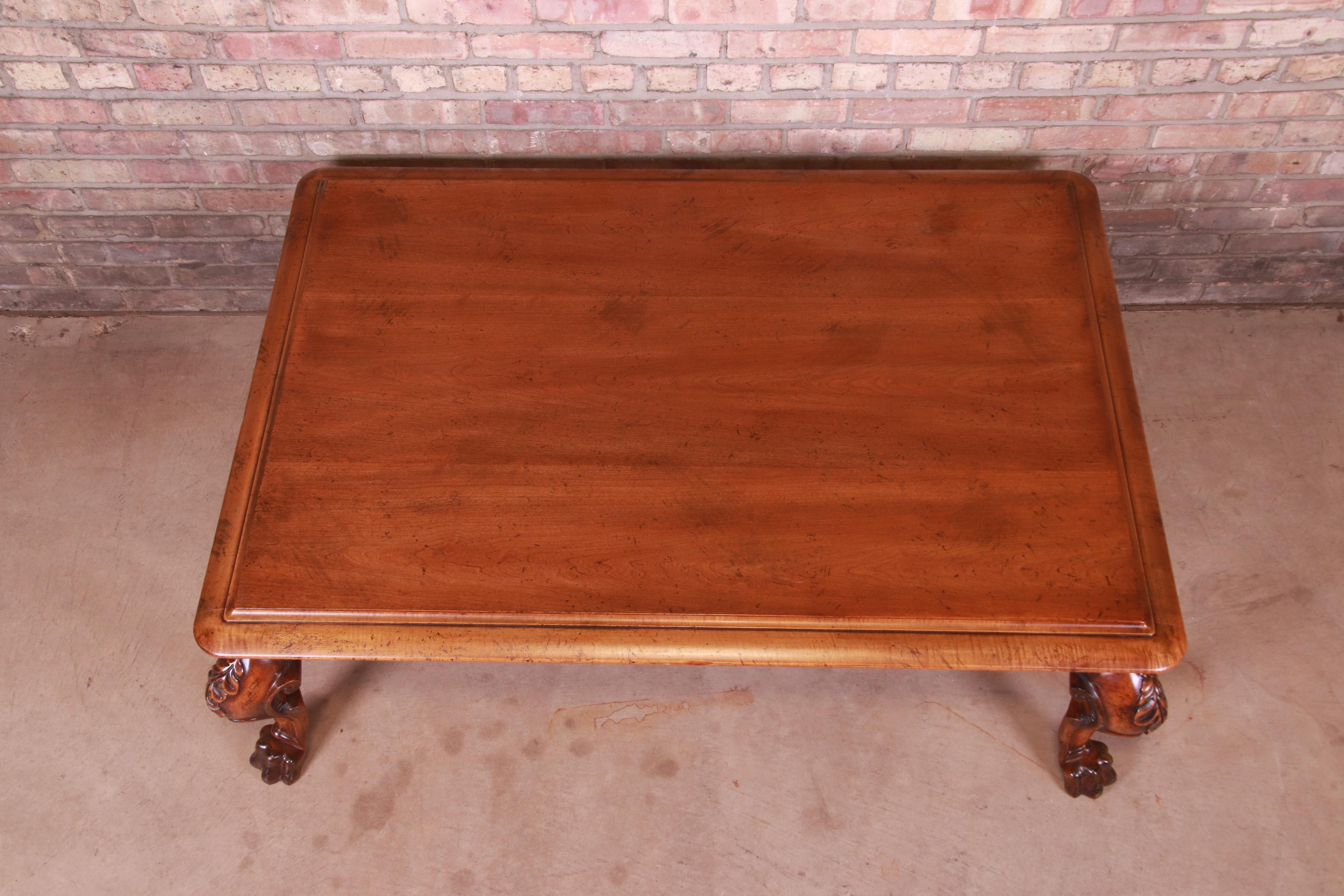 Ralph Lauren Georgian Carved Walnut Coffee or Cocktail Table 3