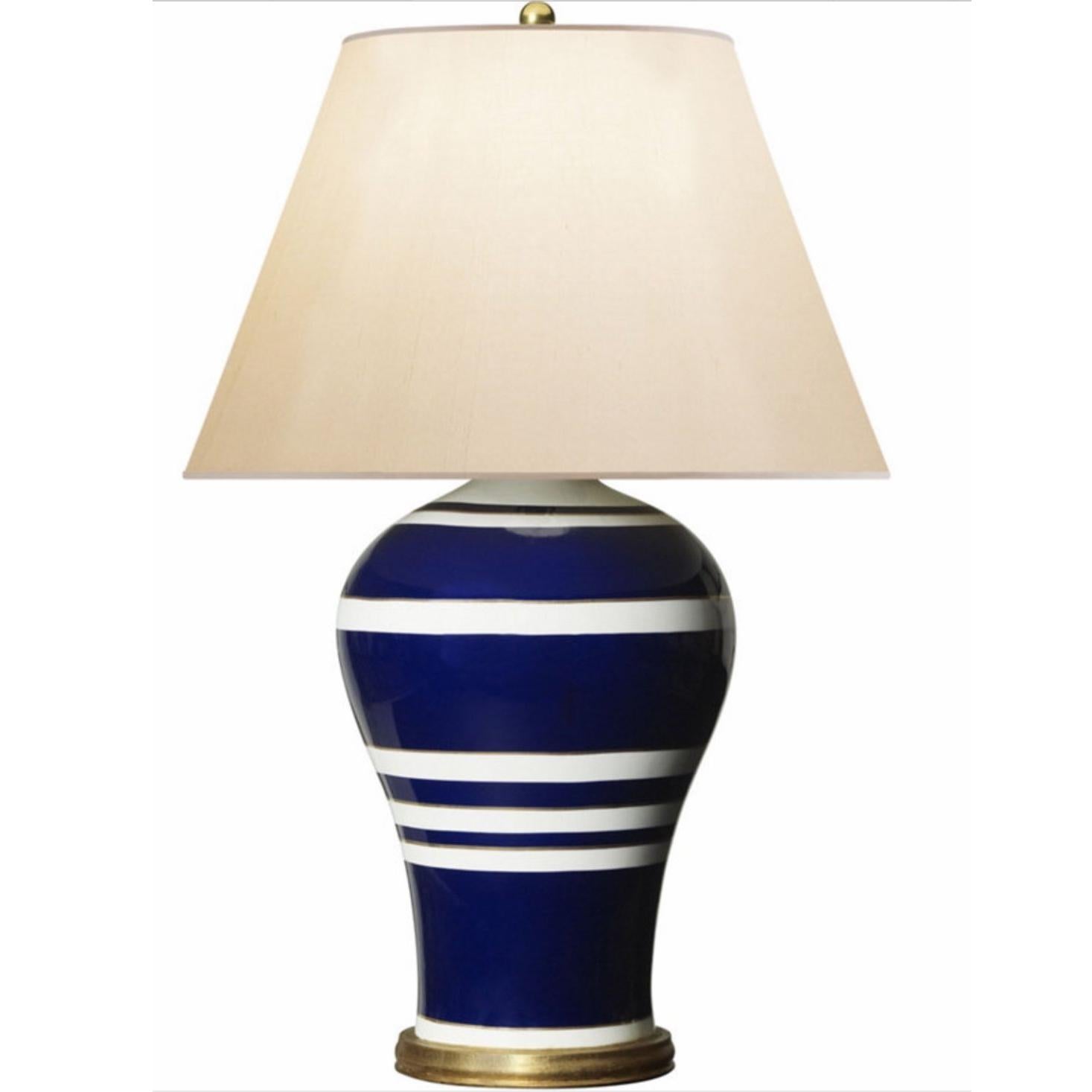 Ralph Lauren Table Lamp Glazed Porcelain Blue and White in Modern Style