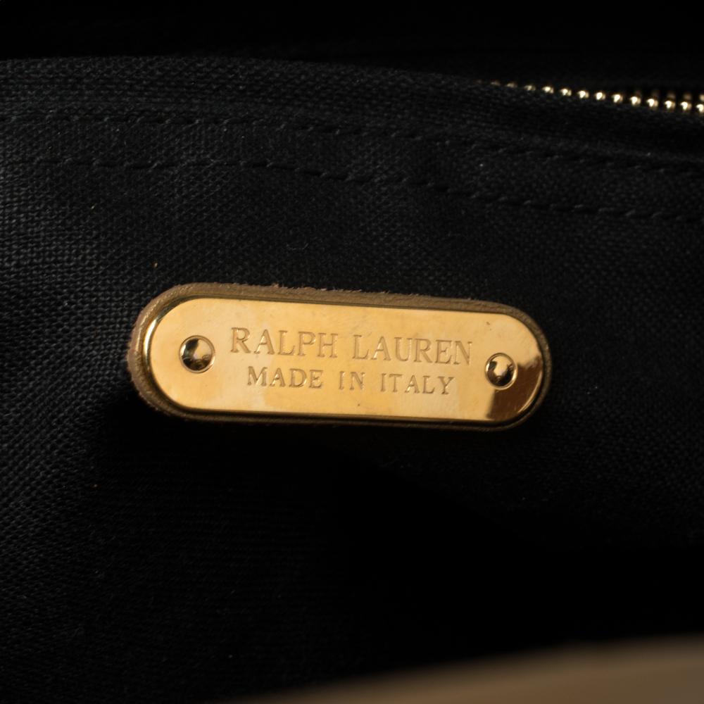 Ralph Lauren Gold Leather Vachetta Scroll Tote 2