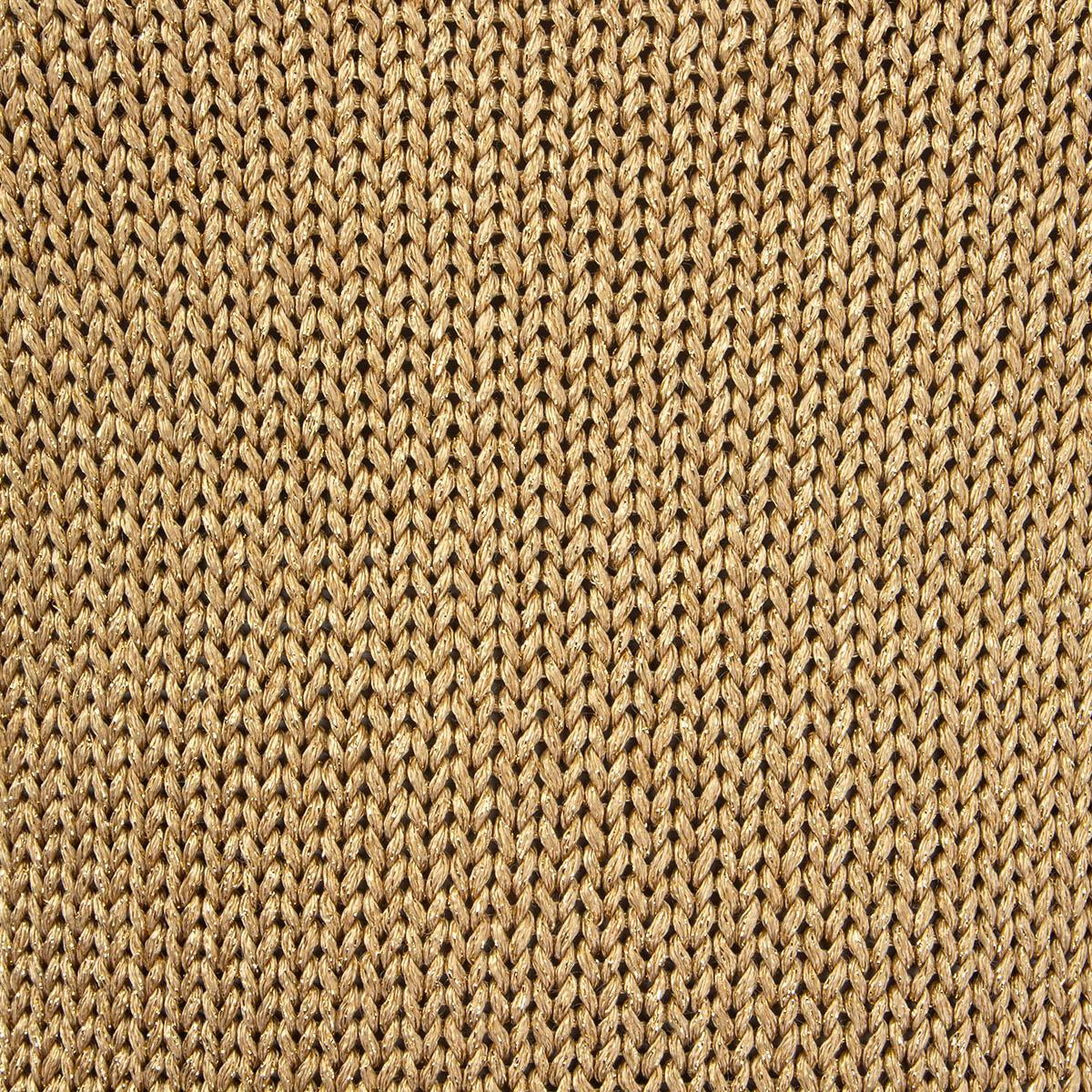 Brown RALPH LAUREN gold LUREX BOAT NECK 3/4 Sleeve Sweater S
