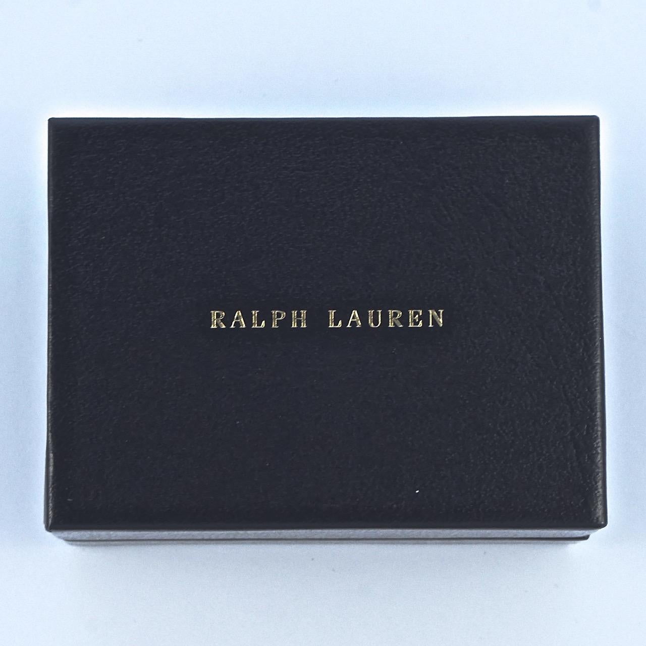 Ralph Lauren Gold Plated and Green Enamel Polo CuffLinks 3