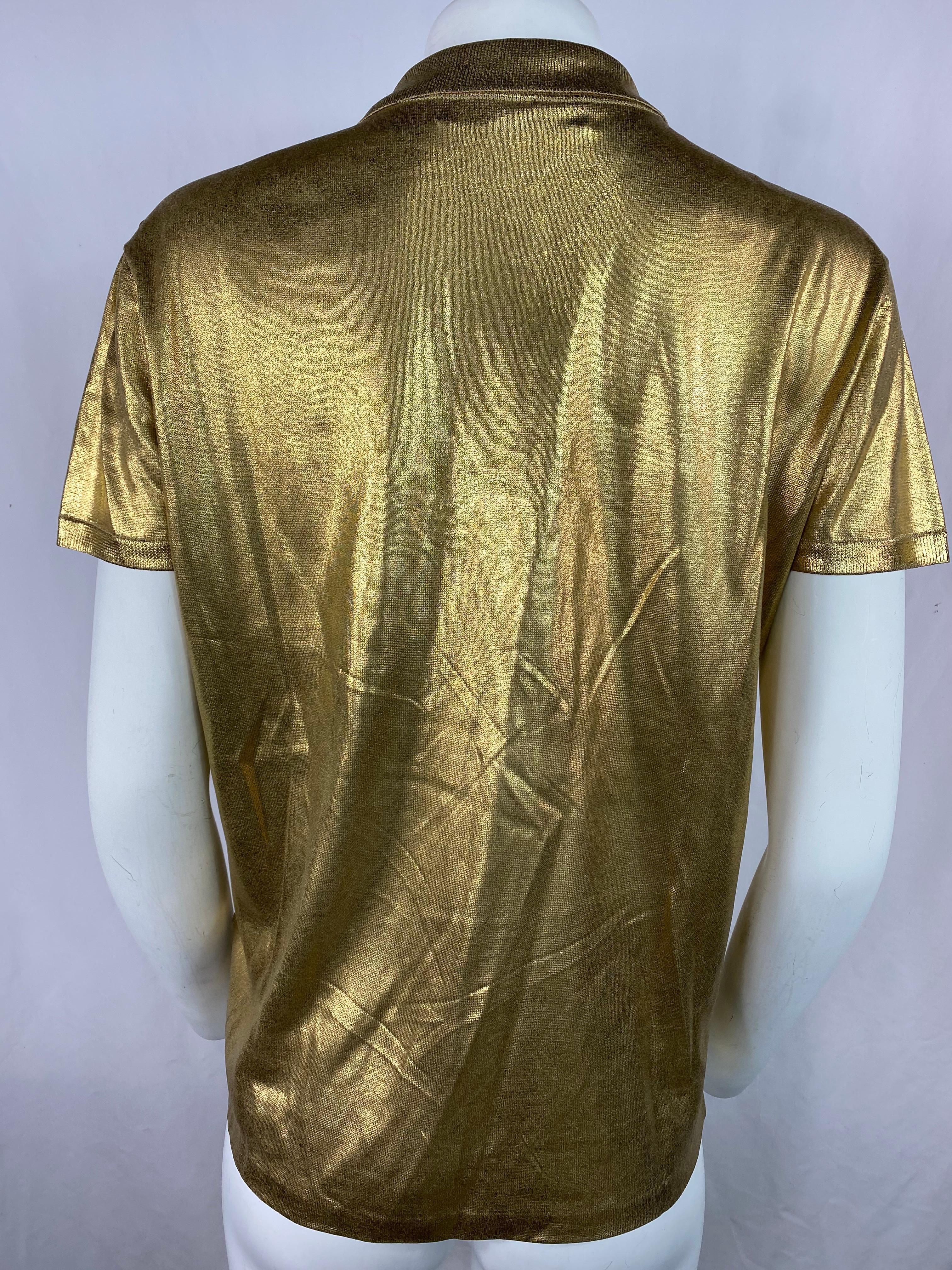 Ralph Lauren Goldfarbenes Polohemd, Größe Large Damen im Angebot