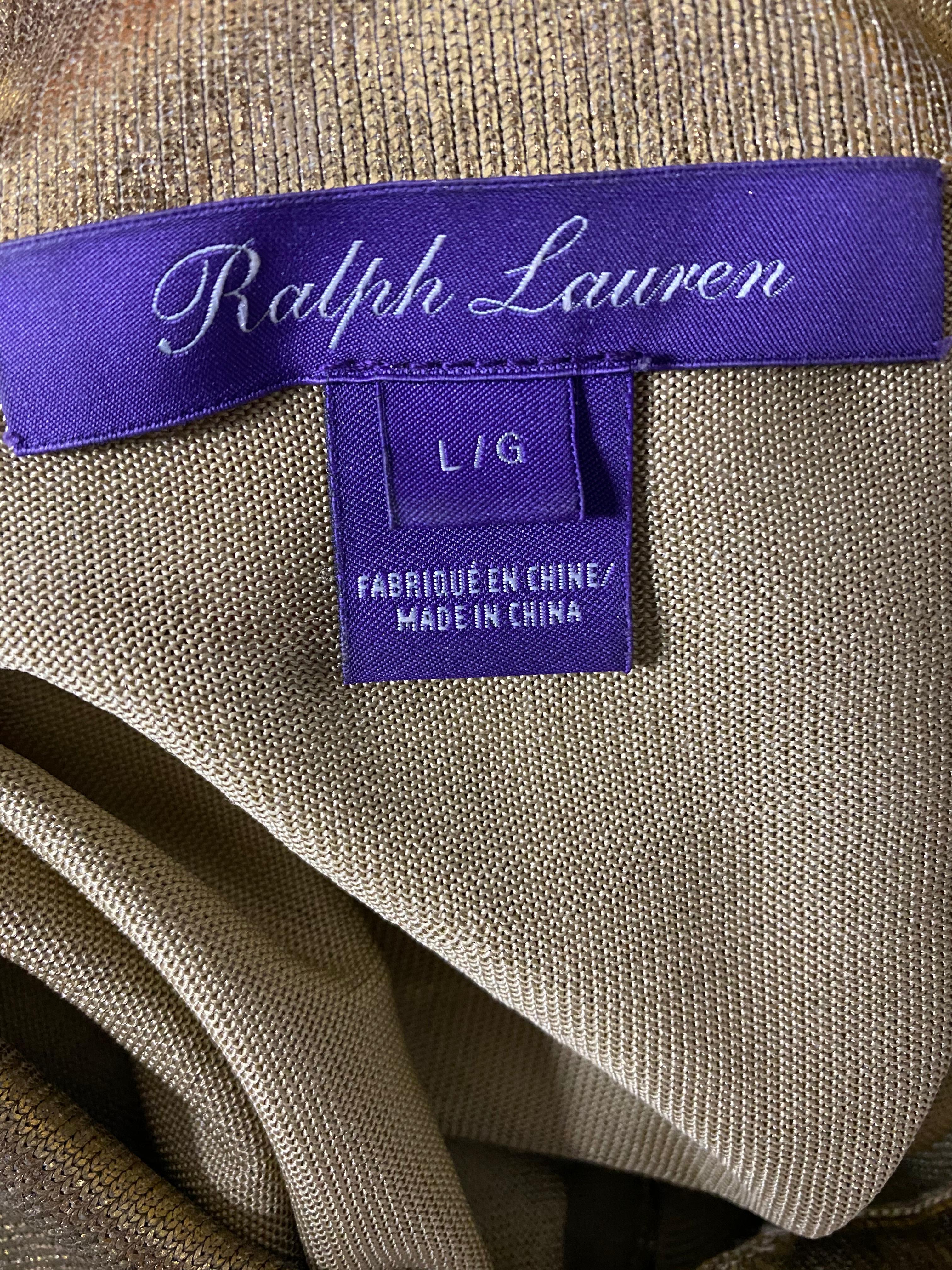 Ralph Lauren Gold Polo Shirt, Size Large In Good Condition For Sale In Beverly Hills, CA