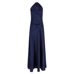Ralph Lauren Gold Ring Halter Neck Evening Dress