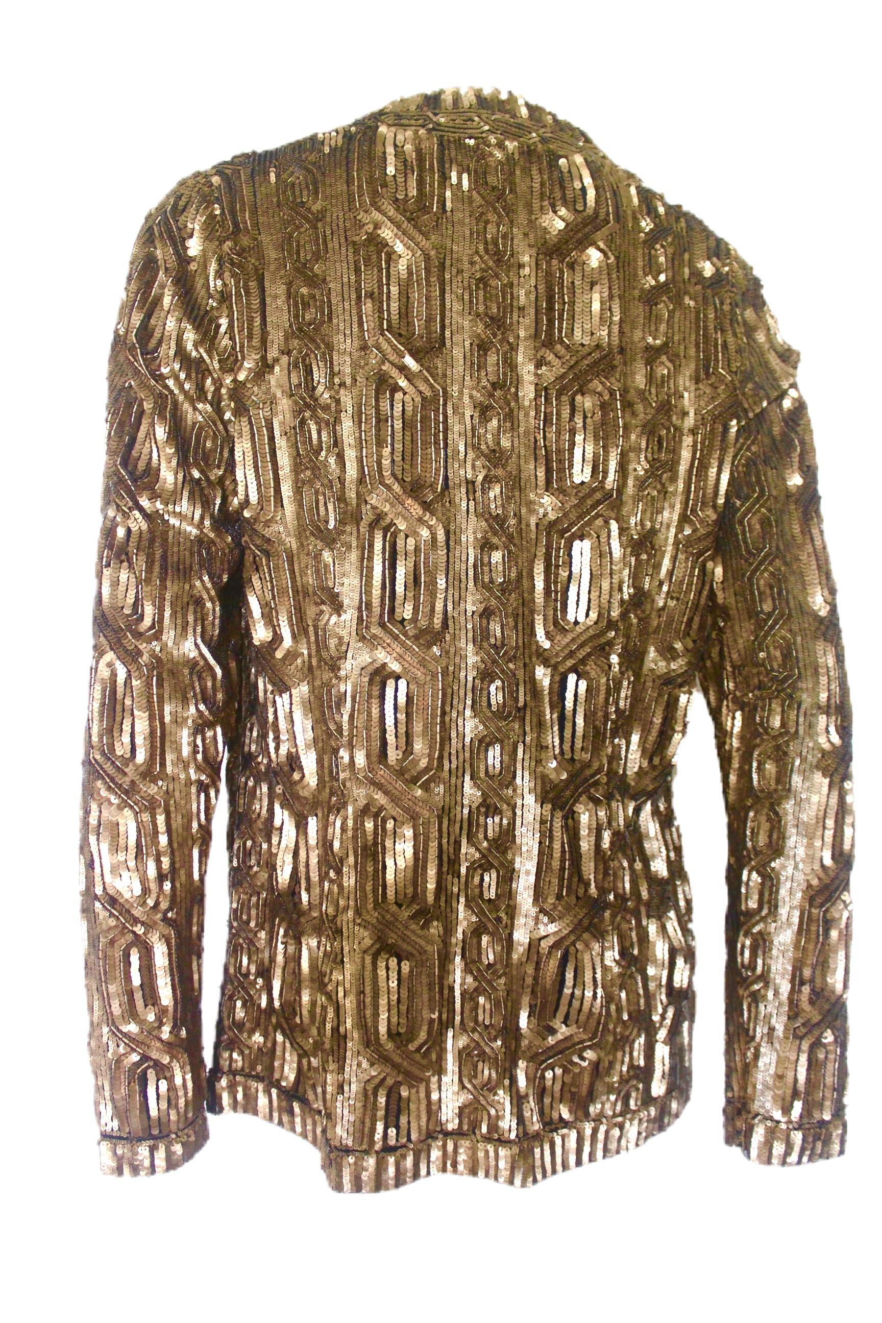 Ralph Lauren Gold Sequin Evening Jacket 2