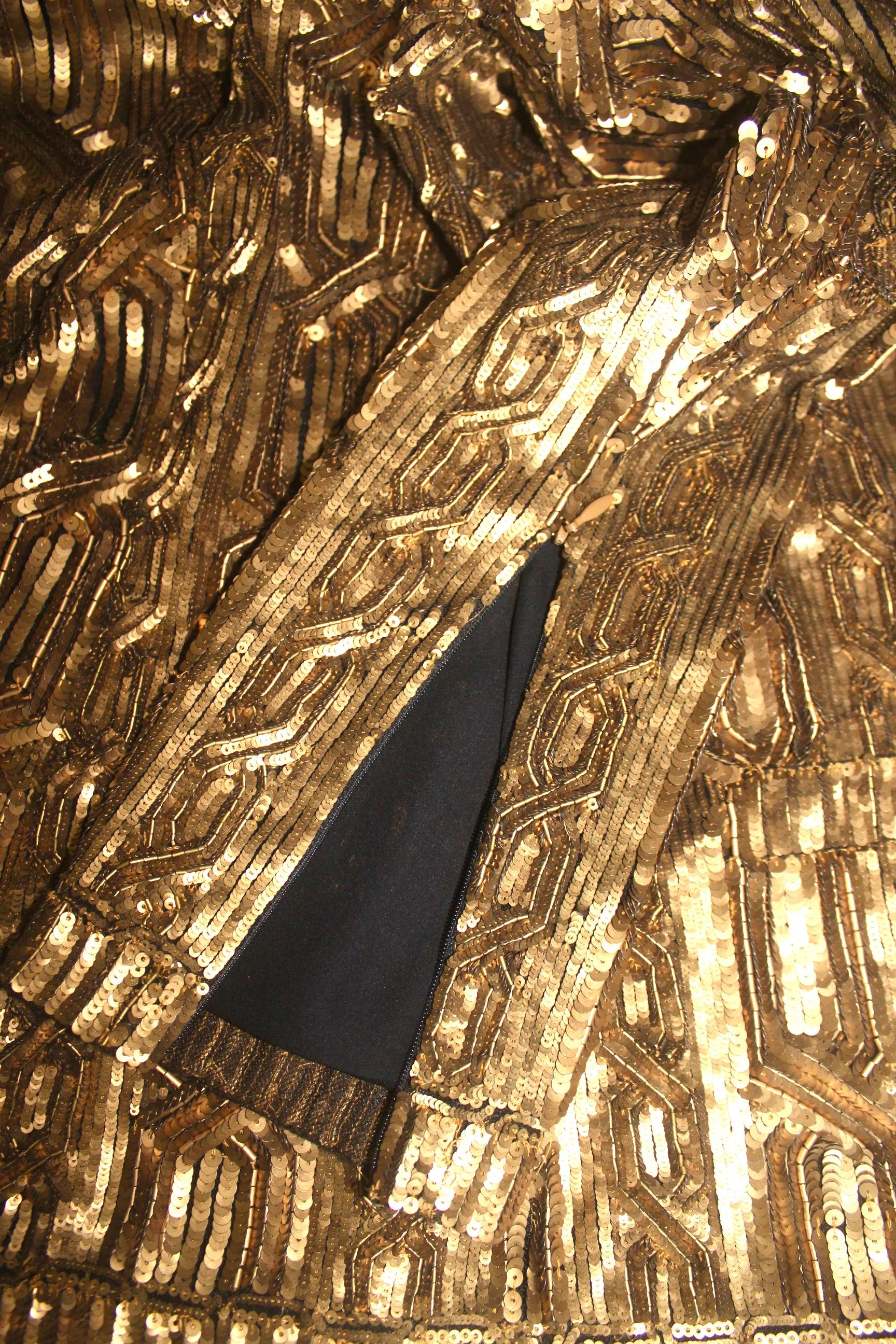 Ralph Lauren Gold Sequin Evening Jacket 6