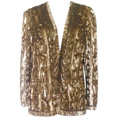 Ralph Lauren Gold Sequin Evening Jacket
