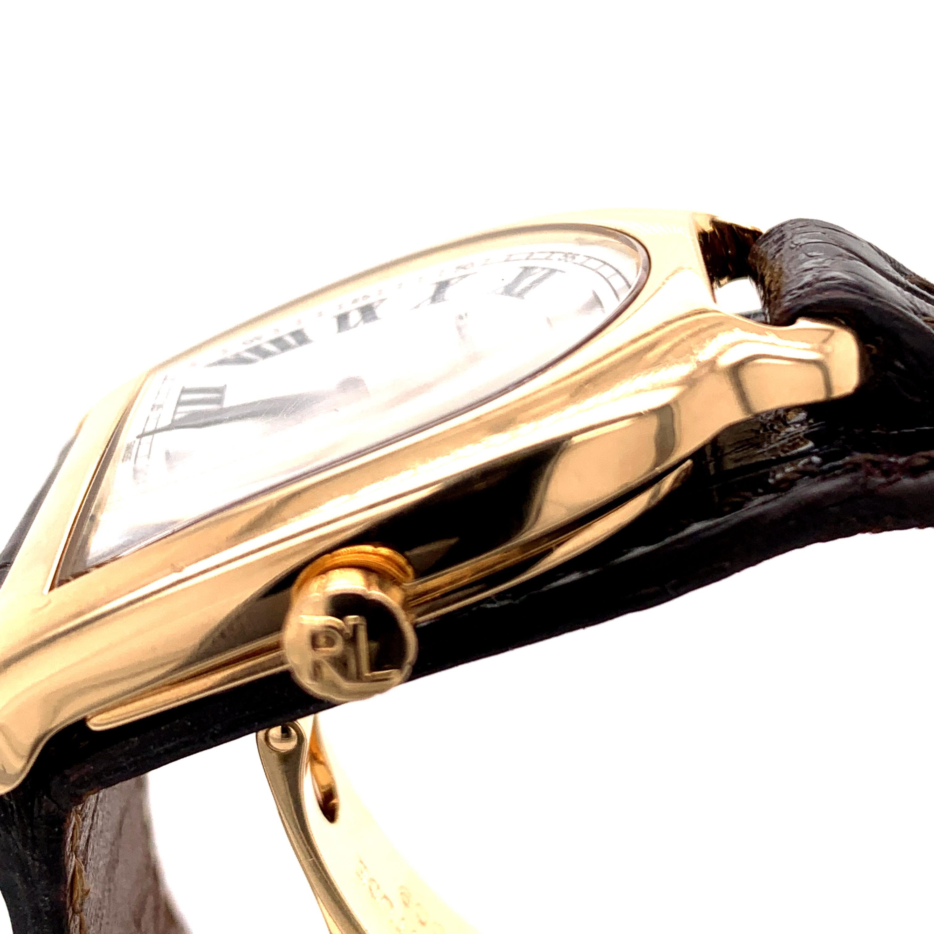 Ralph Lauren Gold Stirrup Watch In Excellent Condition In New York, NY