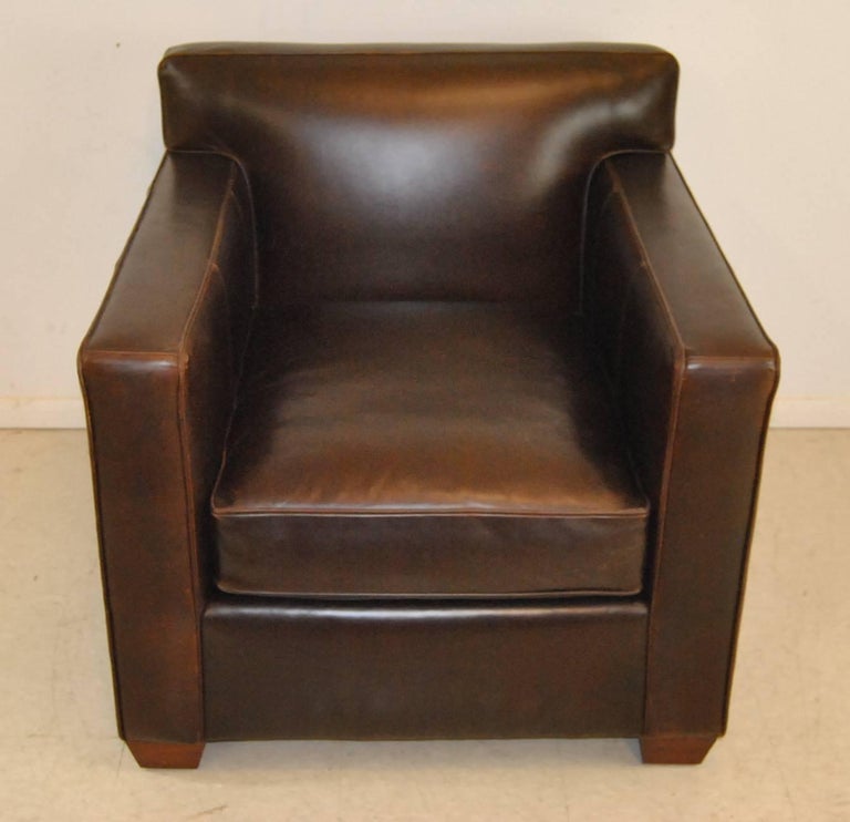 Ralph Lauren Graham Armchair in Distressed Brown Leather at 1stDibs