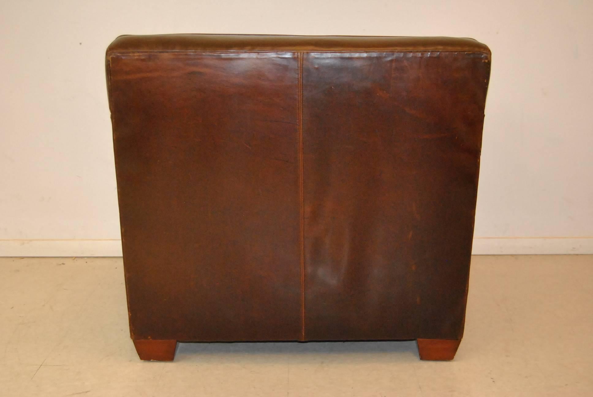 Ralph Lauren Graham Armchair in Distressed Brown Leather 1
