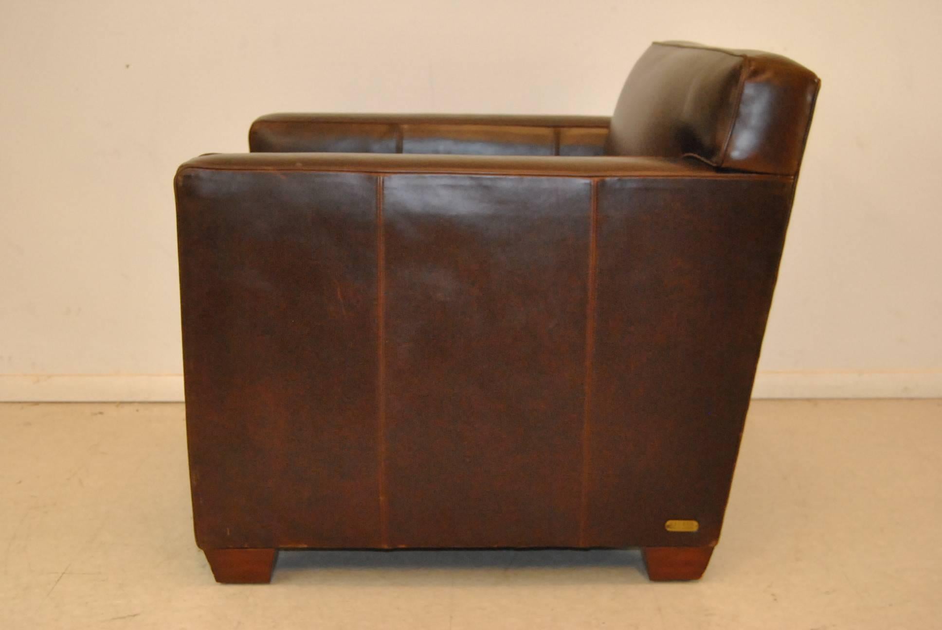 Ralph Lauren Graham Armchair in Distressed Brown Leather 2