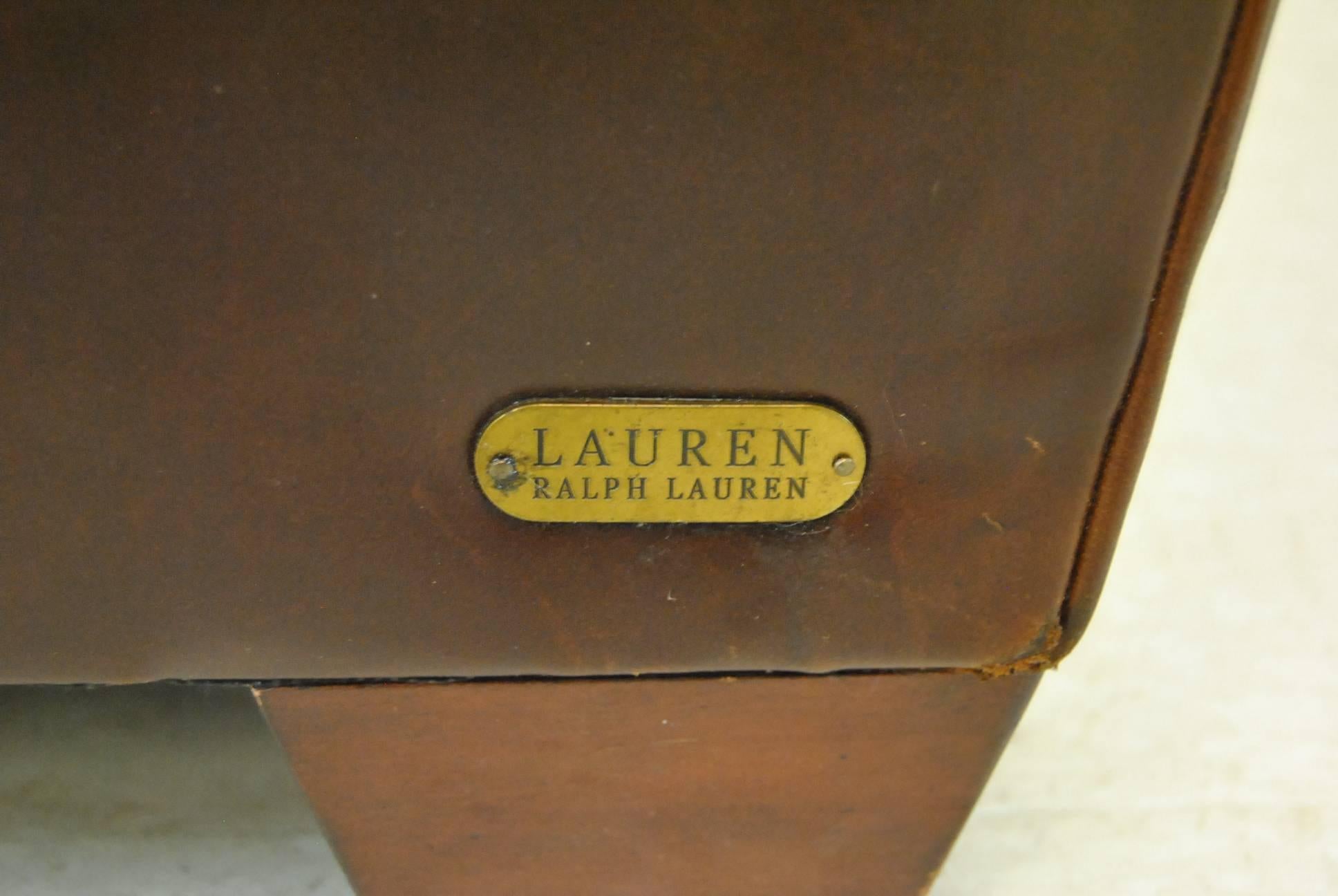 Ralph Lauren Graham Armchair in Distressed Brown Leather 3