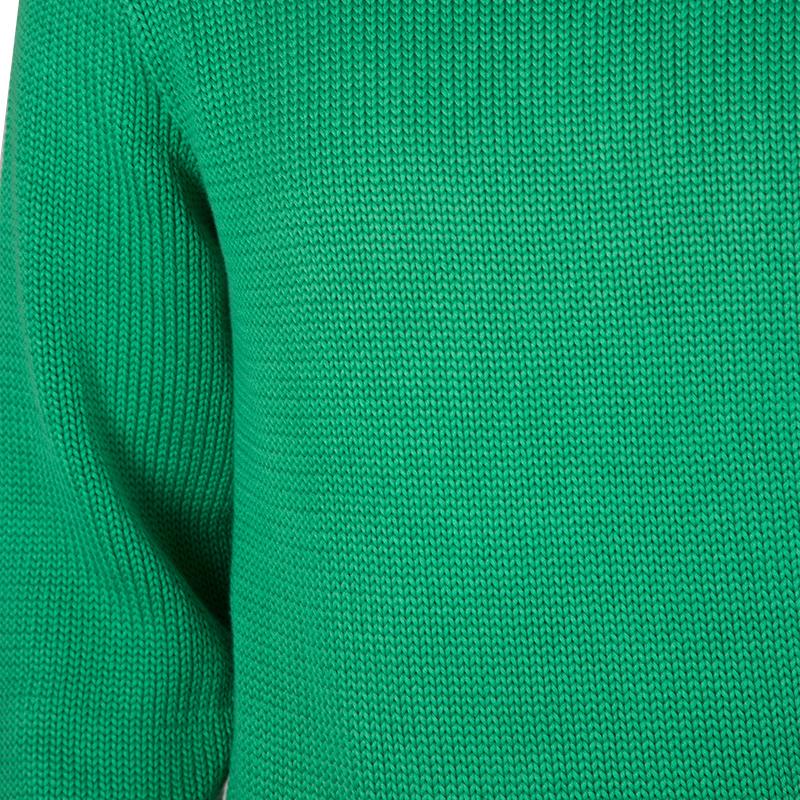 Ralph Lauren Green Cotton Chunky Knit Sweater L 1
