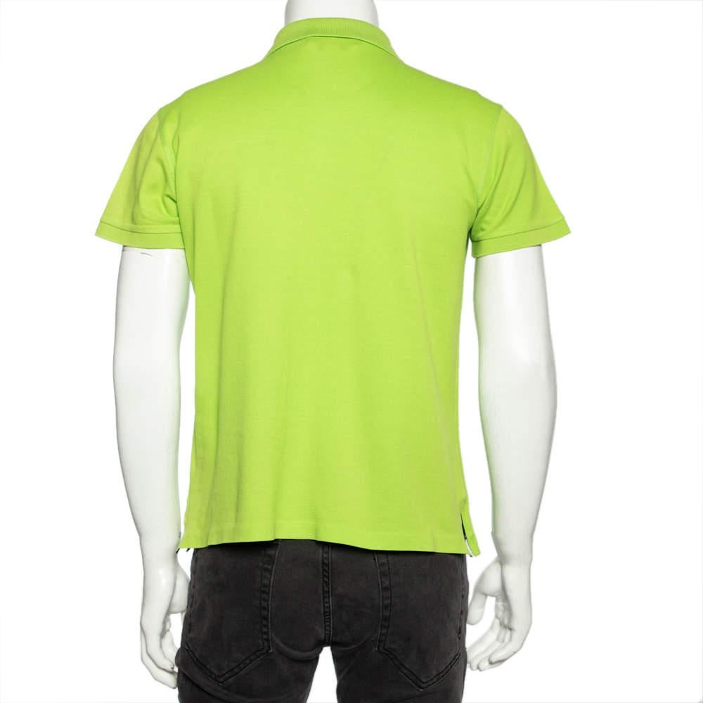 Ralph Lauren Green Cotton Pique Tailored Fit Polo T-Shirt M In Good Condition In Dubai, Al Qouz 2