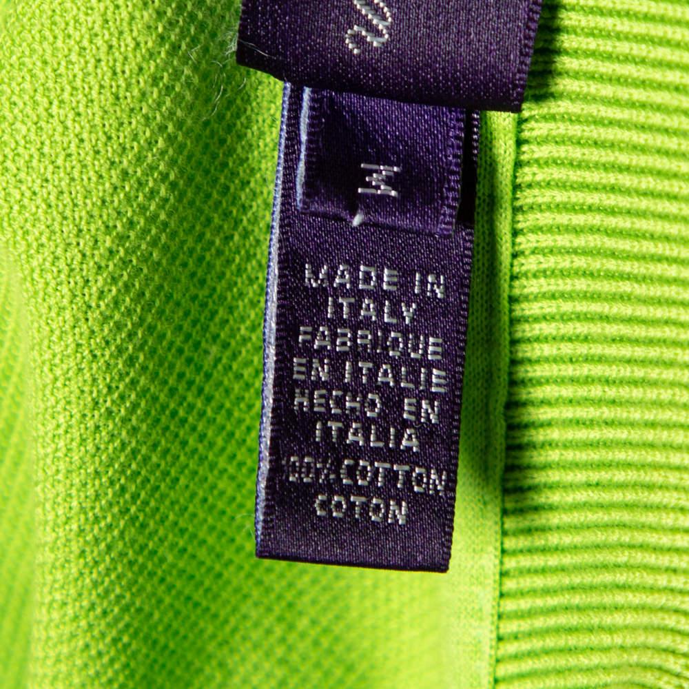 Ralph Lauren Green Cotton Pique Tailored Fit Polo T-Shirt M 2