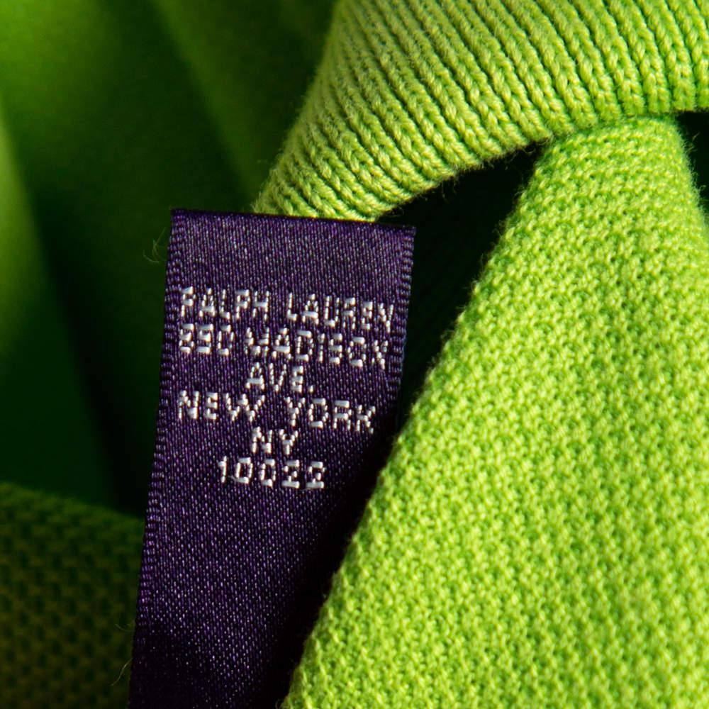 Ralph Lauren Green Cotton Pique Tailored Fit Polo T-Shirt M 3