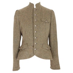 Ralph Lauren Green Lambswool Alpaca Fitted Jacket 1990s